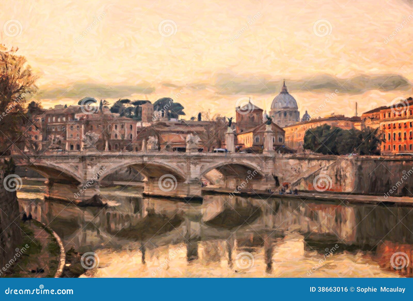 Bridge Tiber River Stock Illustrations 63 Bridge Tiber River Stock