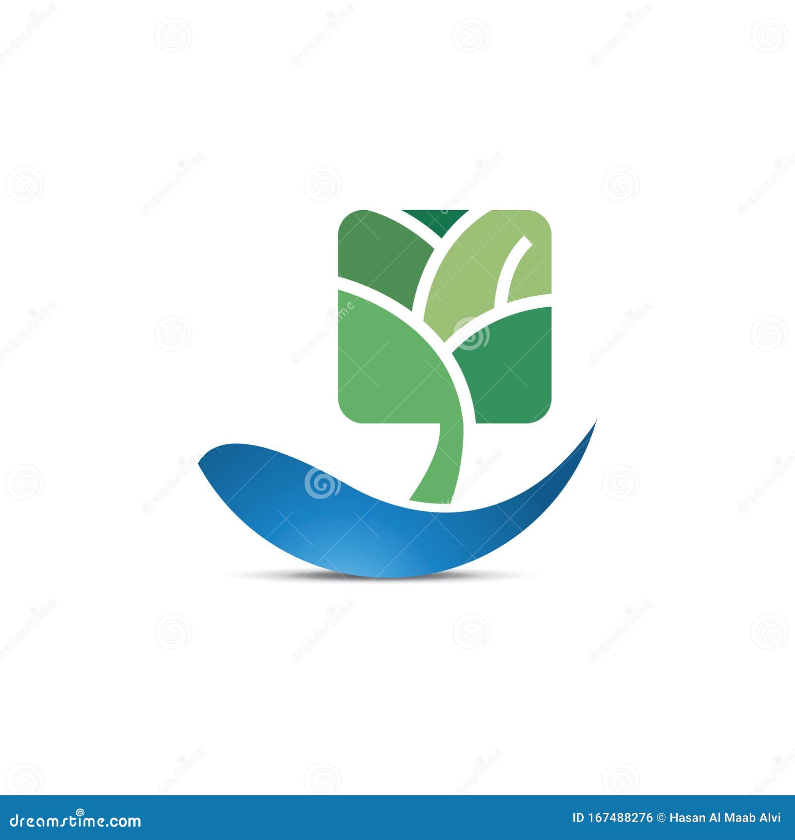 River Tree Logo Design Vector Template. Stock Vector - Illustration of ...