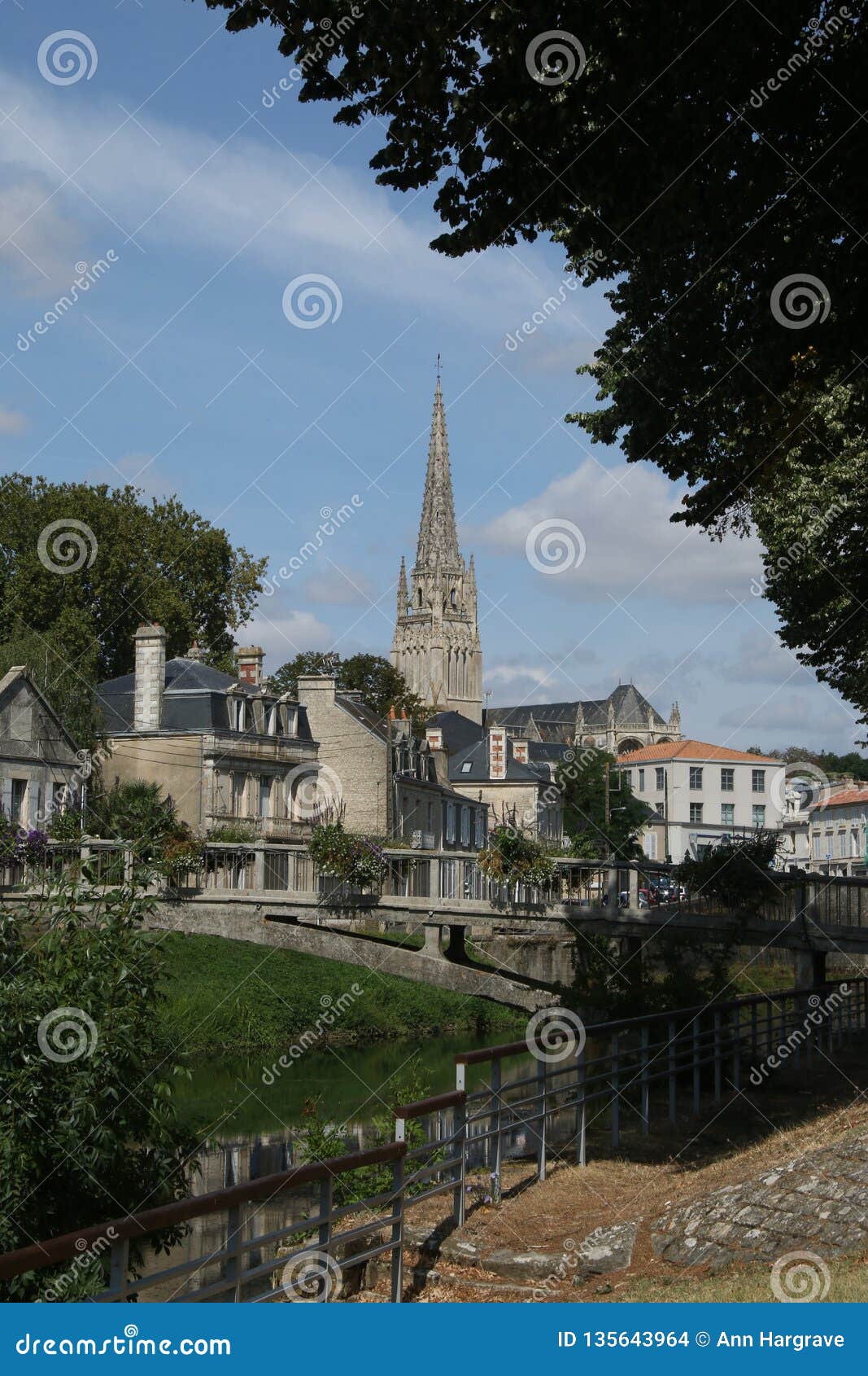 river view, fontenay le comte,vendee, france.