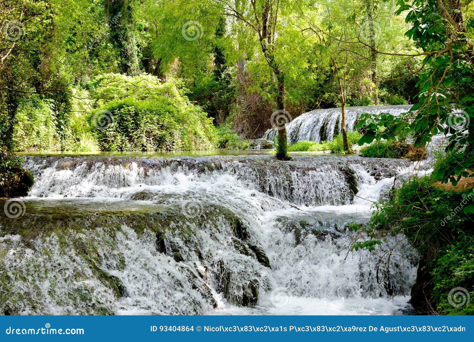 river waterfalls in monasterio de piedra, nuevalos, spain