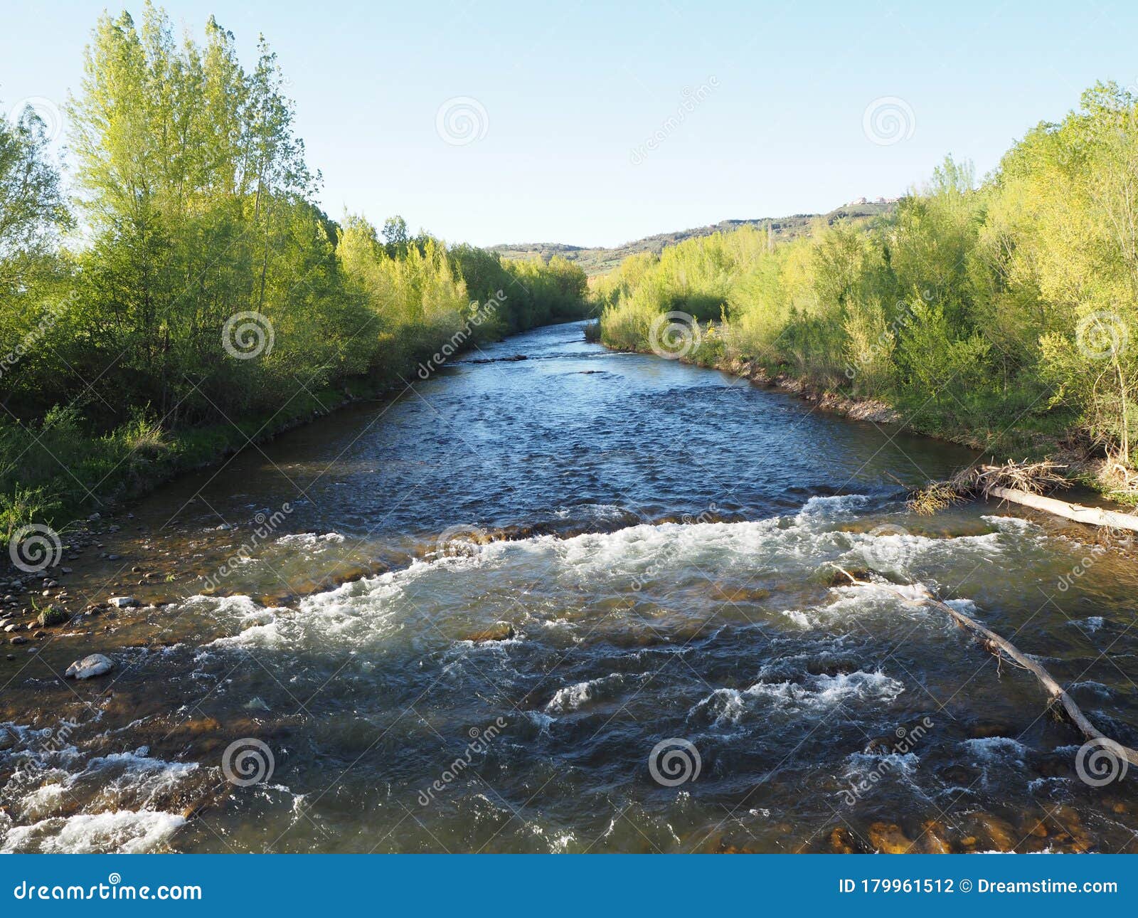 rivera del rio bernesga - riverbank of bernesga river