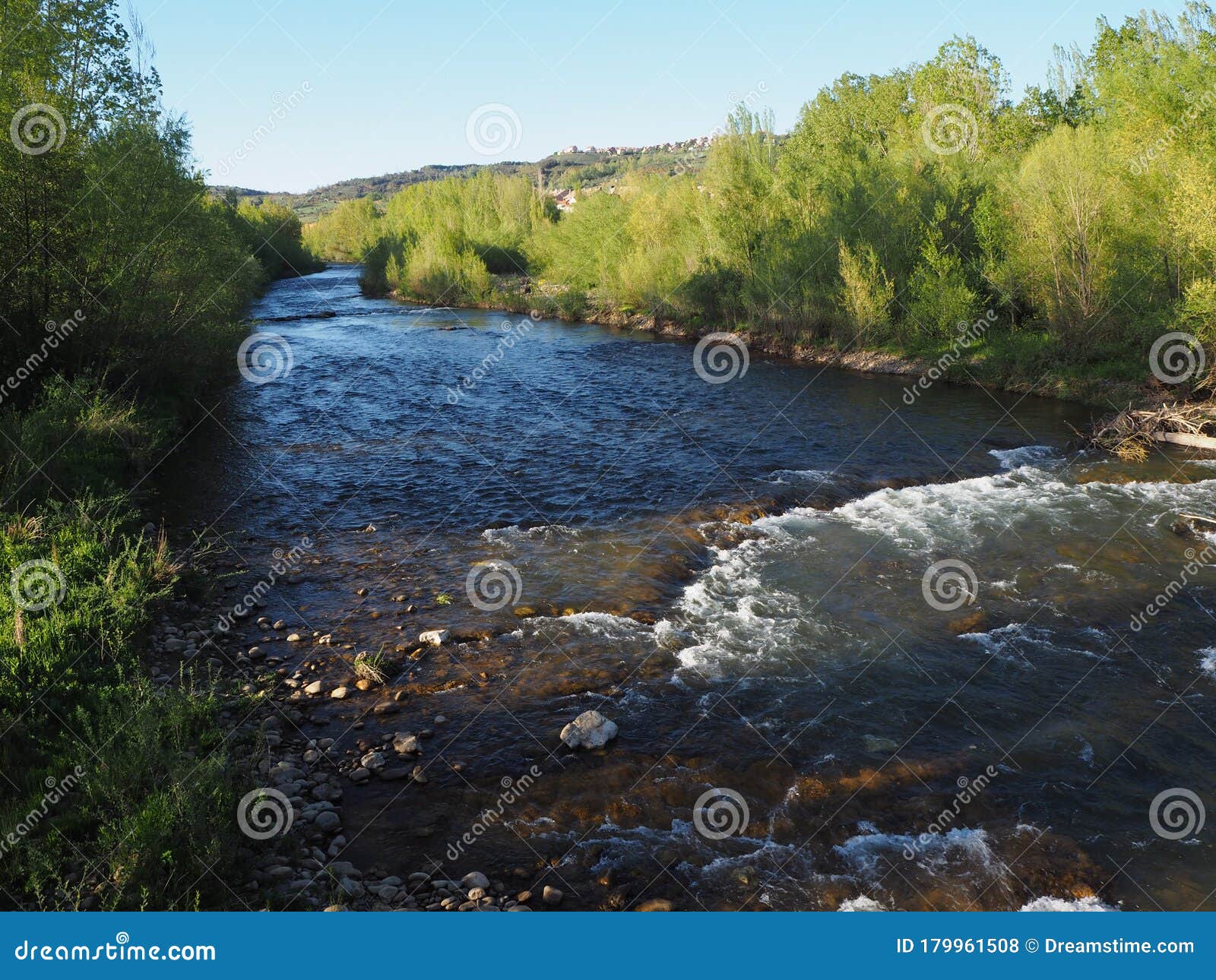 rivera del rio bernesga - riverbank of bernesga river