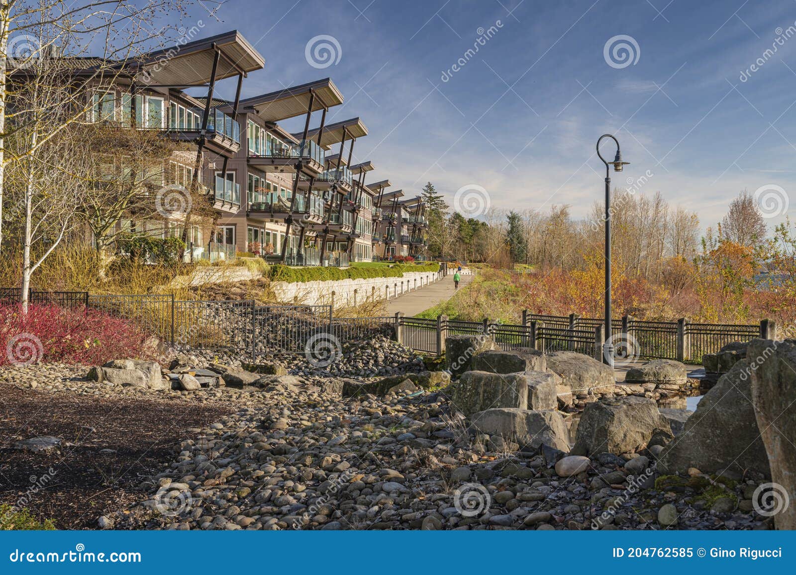 Riverfront Condominiums in Vancouver Washington State Stock Image