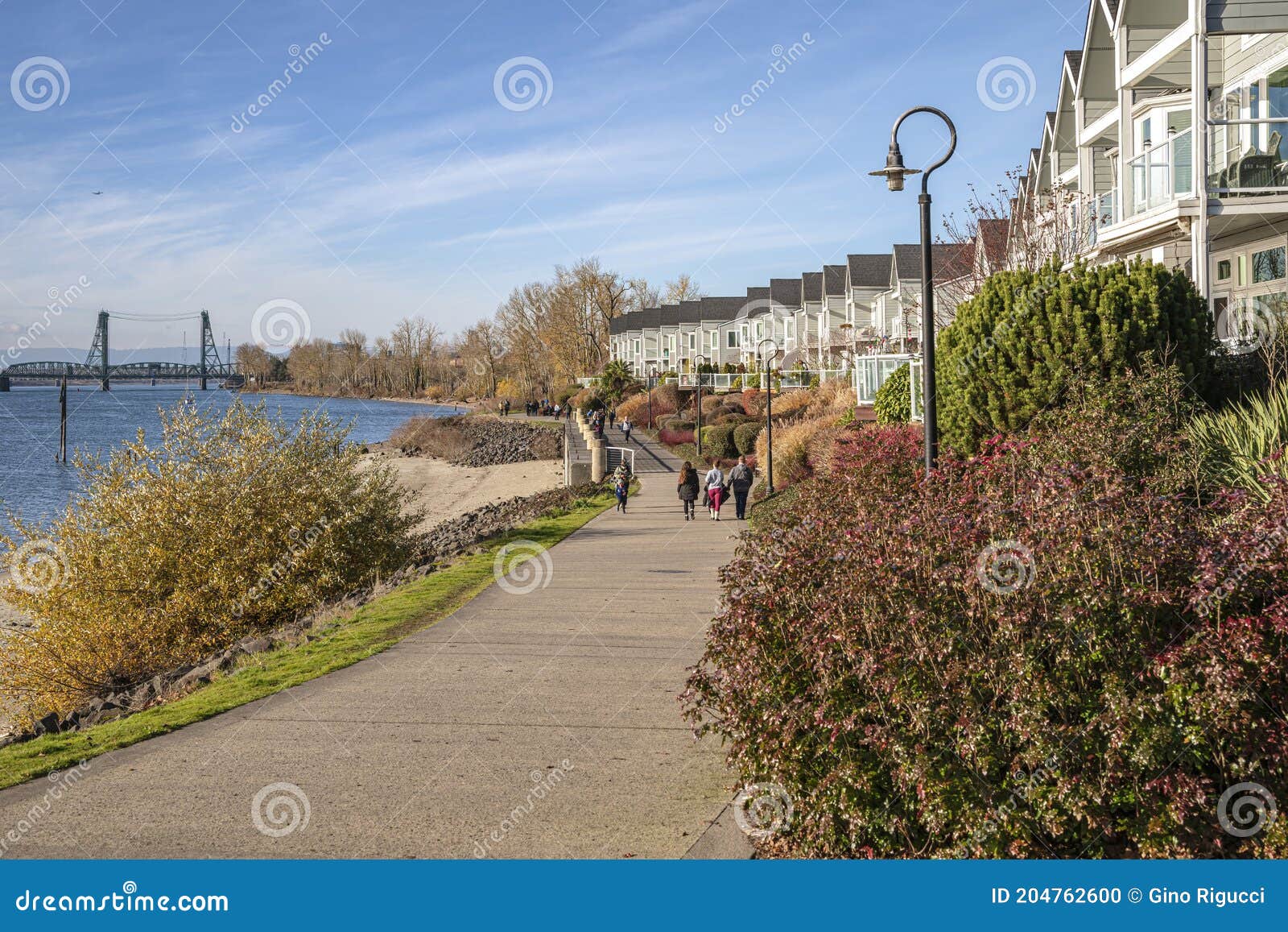 Riverfront Condominiums in Vancouver Washington State Stock Photo