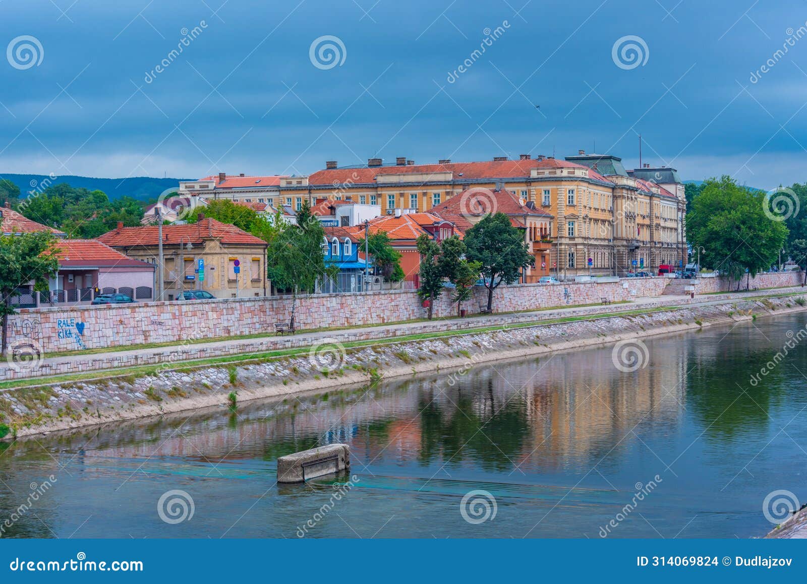 riverside of nisava in serbian town nis