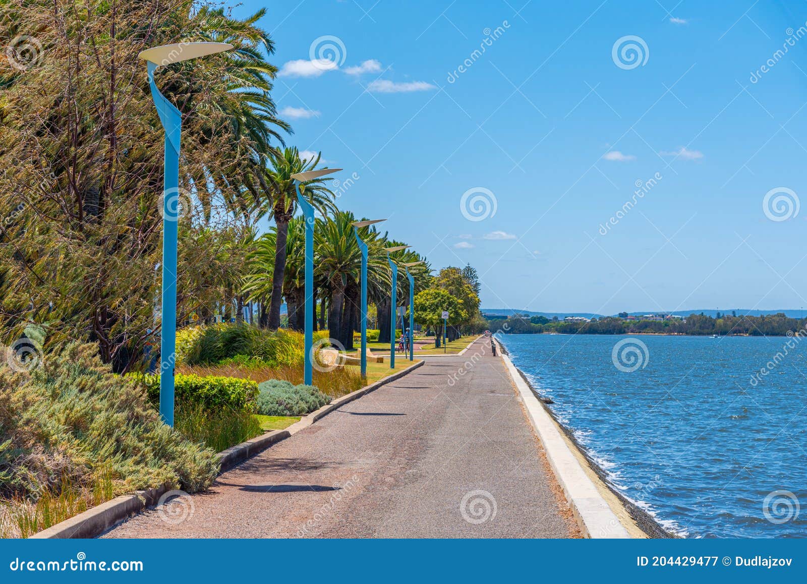 Riverside Promenade of Swan River in Perth, Australia Stock Image