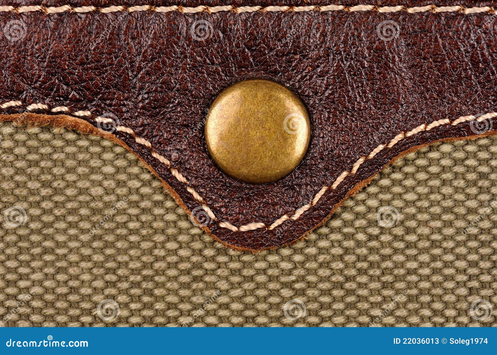 Rivet Button On The Leather And Fabric Stock Photos Image 22036013