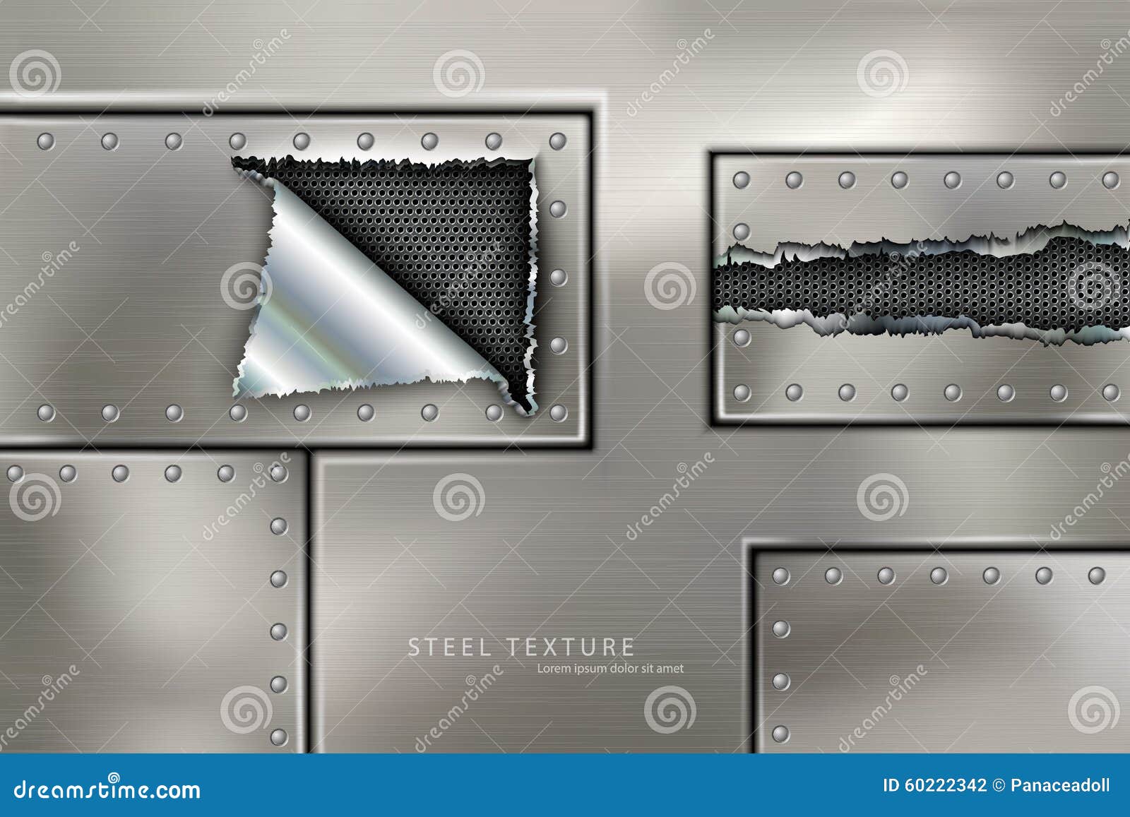 Riveted Steel Rivets and Screws Metal Stock Illustration Illustration