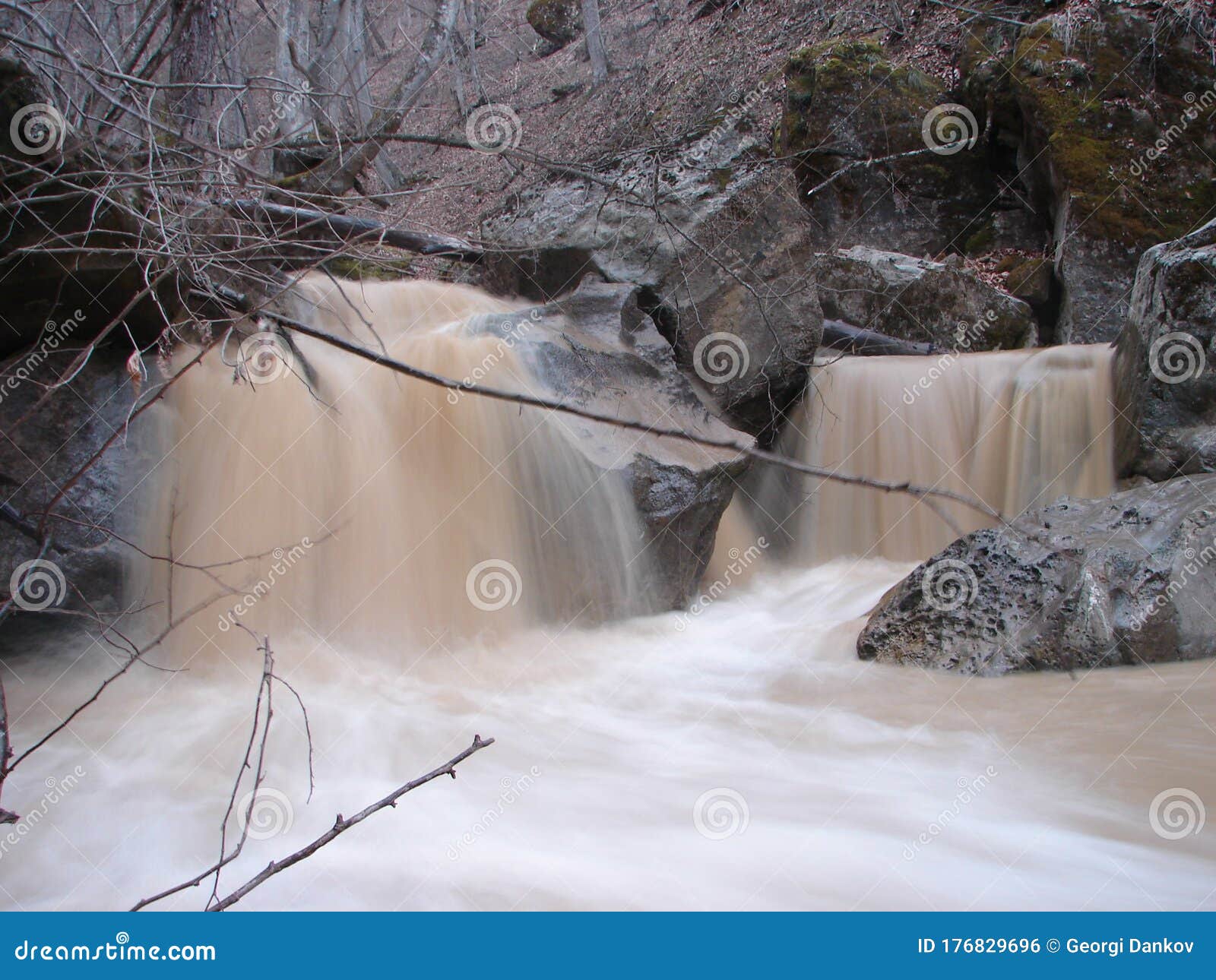 Of the rivulet stock photo. Image of western, snow, cascade 176829696