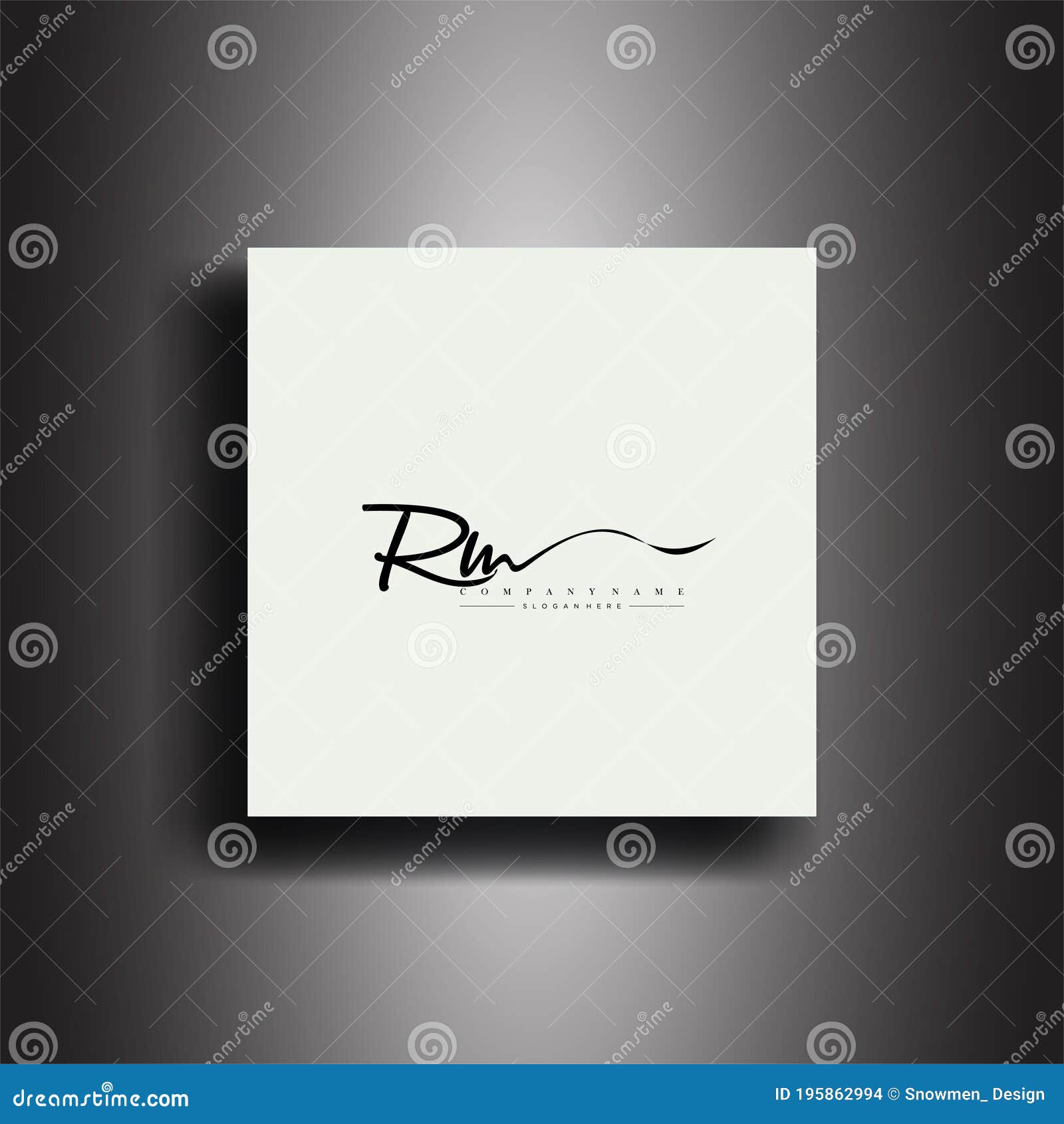 rm signature style monogram.calligraphic lettering icon and handwriting  art