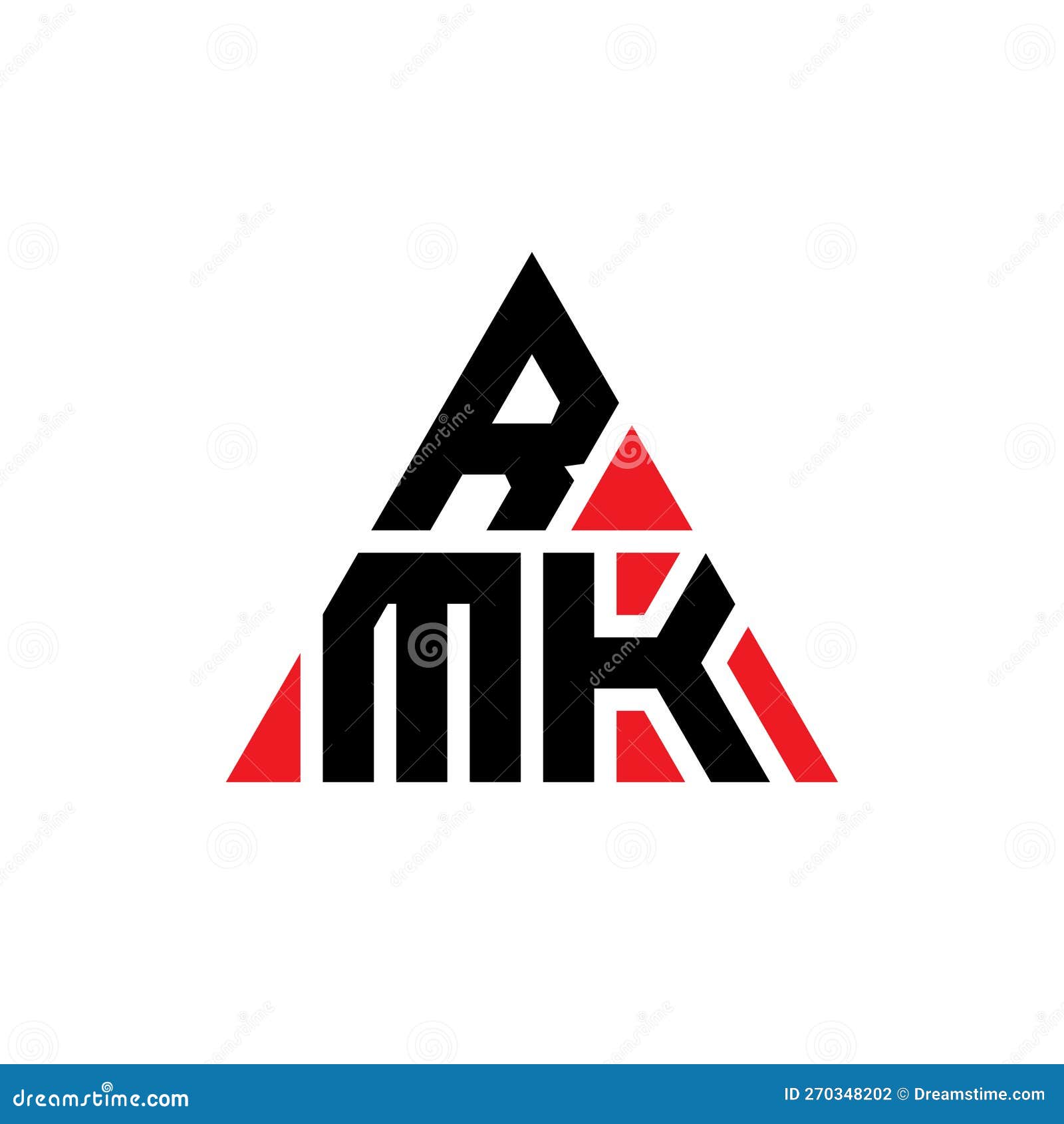 rmk triangle letter logo  with triangle . rmk triangle logo  monogram. rmk triangle  logo template with red