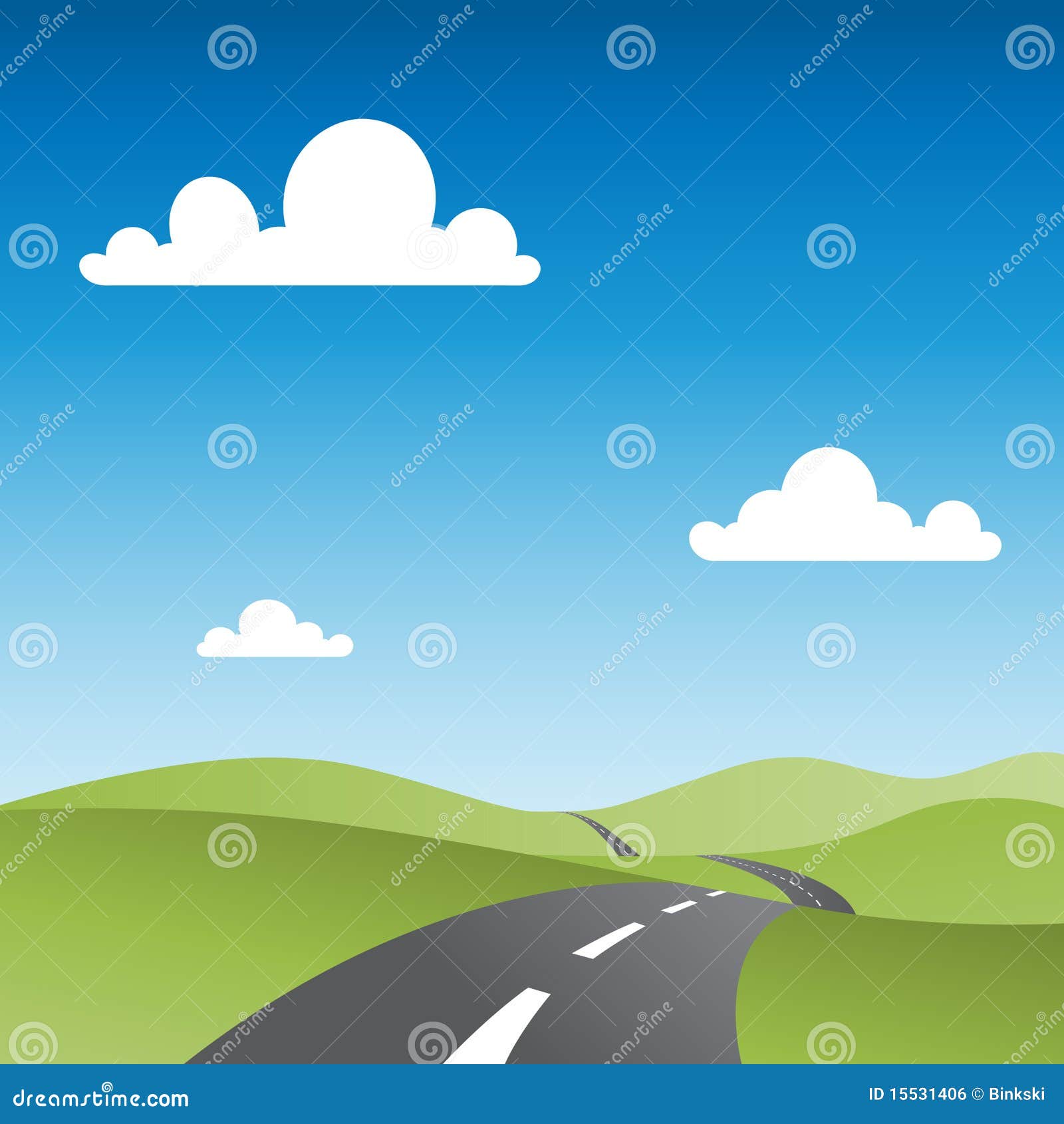 Road stock vector. Illustration of landscape, country - 15531406