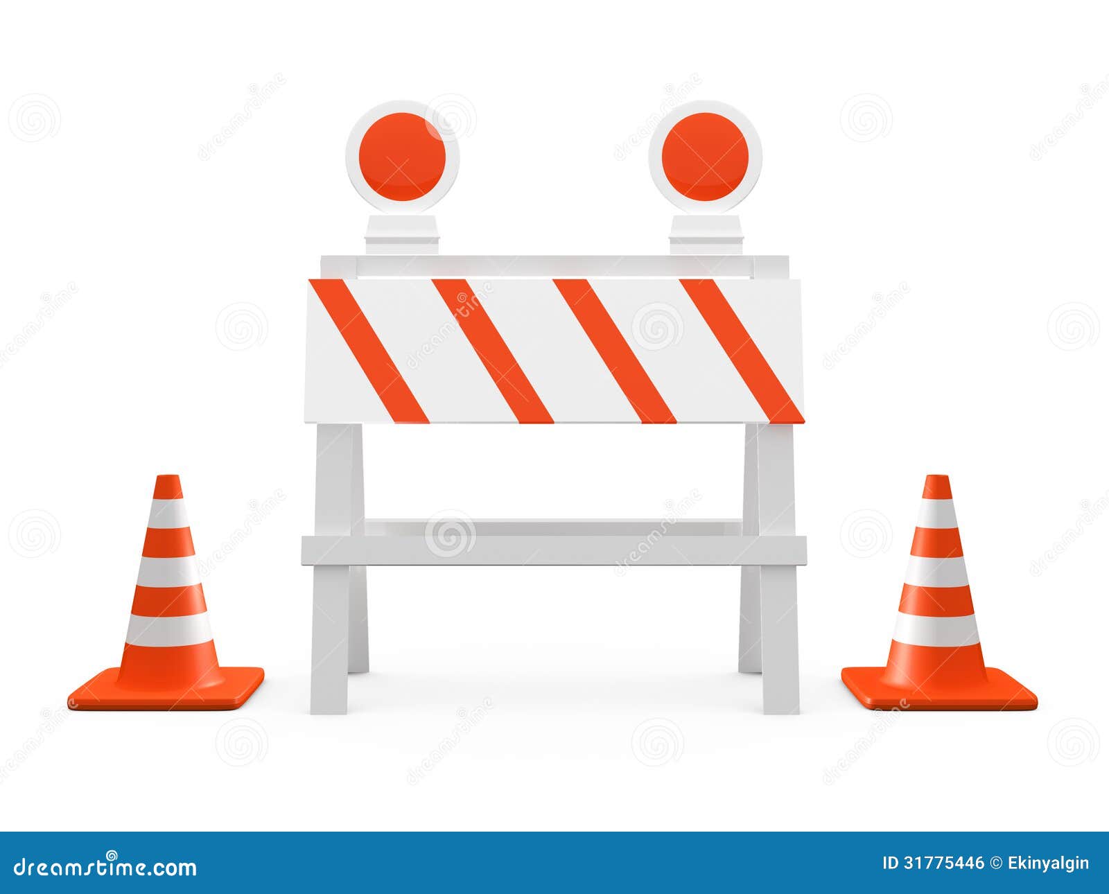 Road Barrier And Traffic Cones Royalty Free Stock Image ...