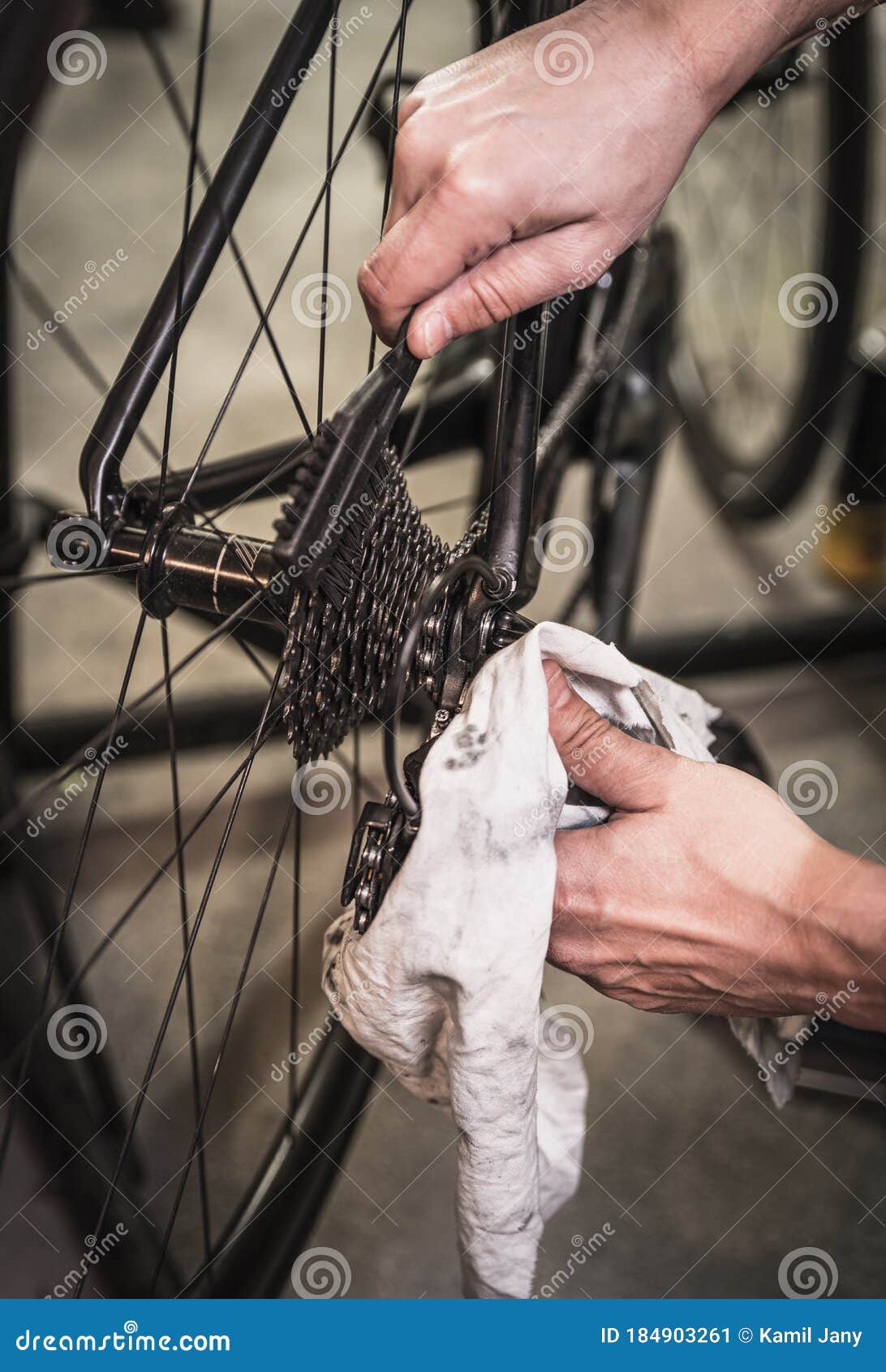 Road Bicycle Maintenance in Service Center Stock Image Image of