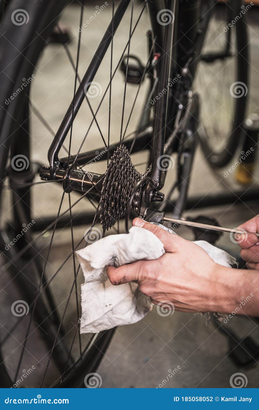 Road Bicycle Maintenance in Service Center Stock Photo Image of