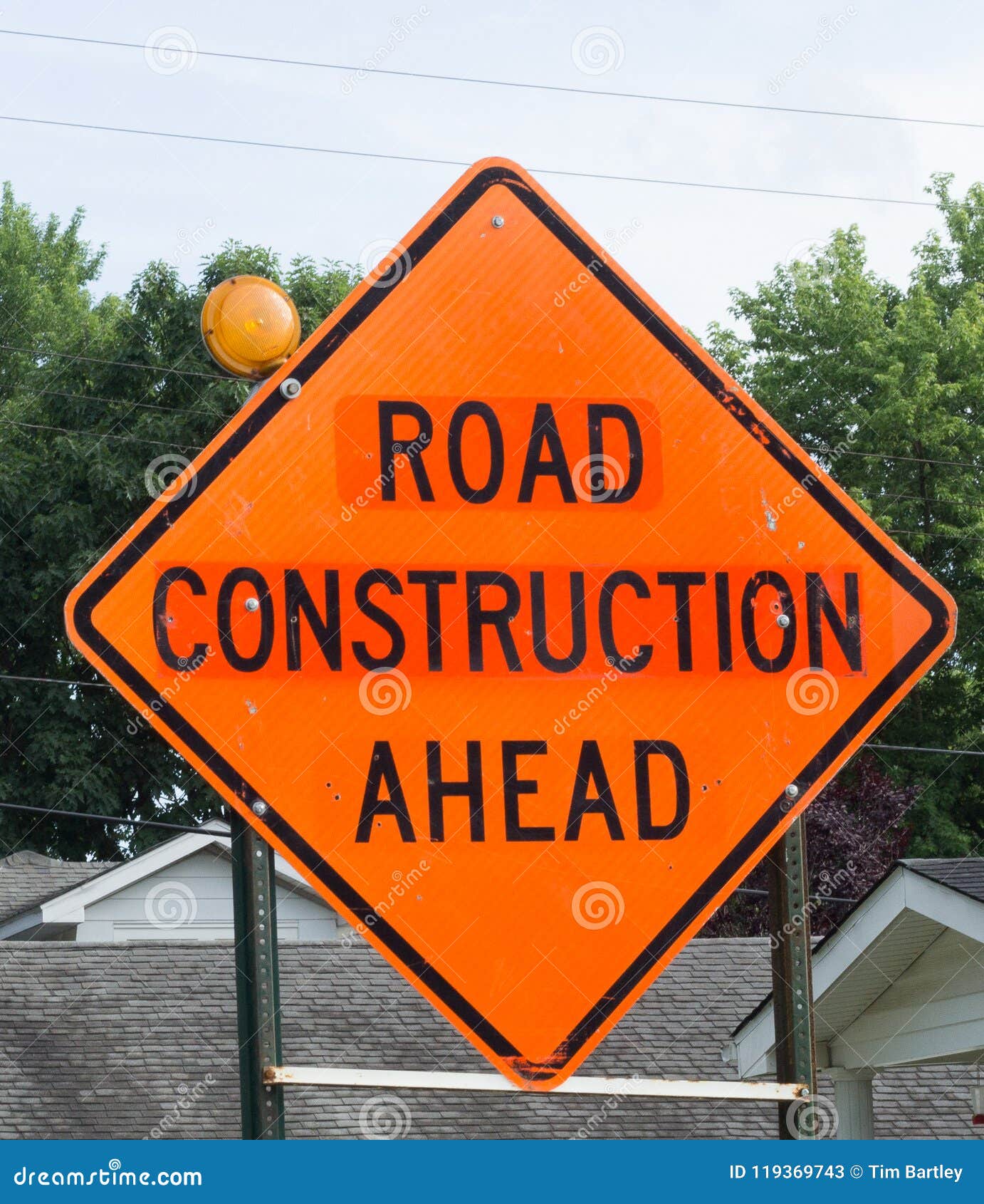 Road Construction Ahead Sign Stock Image Image of construction, work