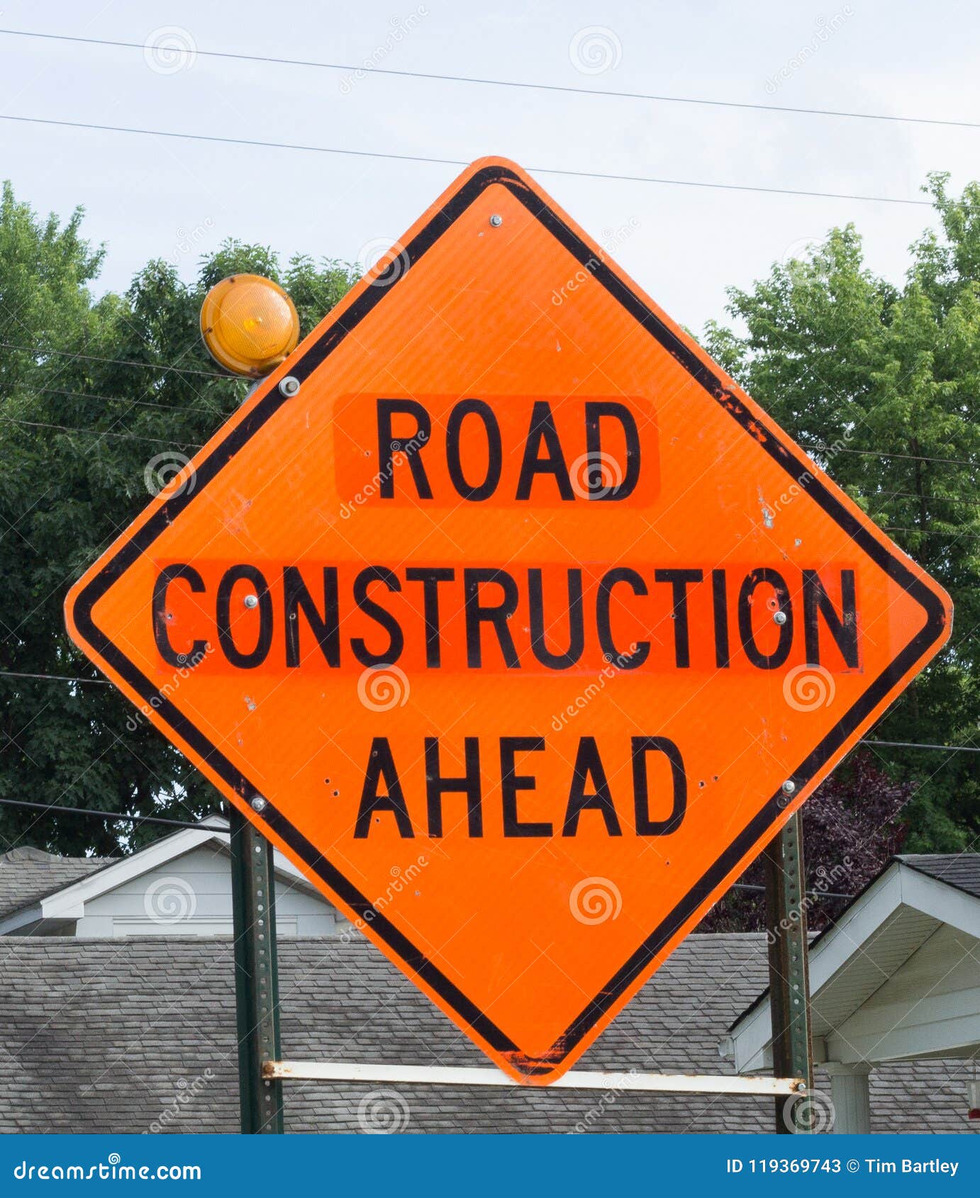 Road Construction Ahead Sign Stock Image - Image of construction, work ...