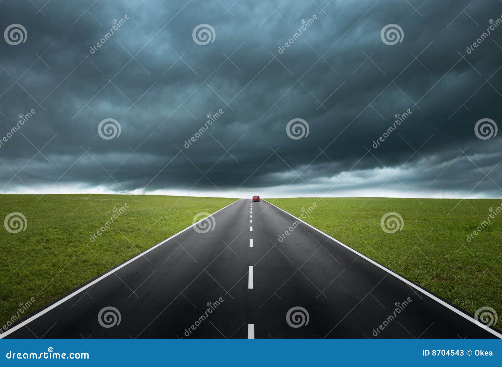 road with cloudy sky