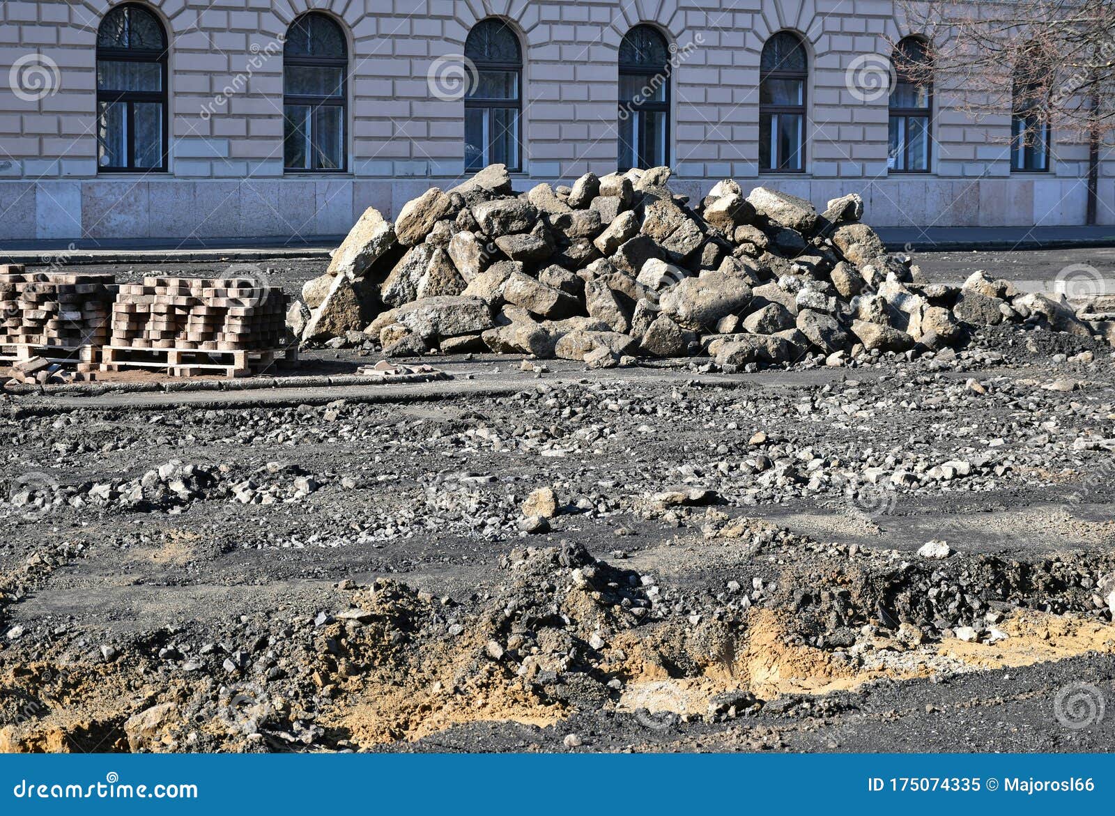 Road Construction in the City Stock Image Image of breaking, material