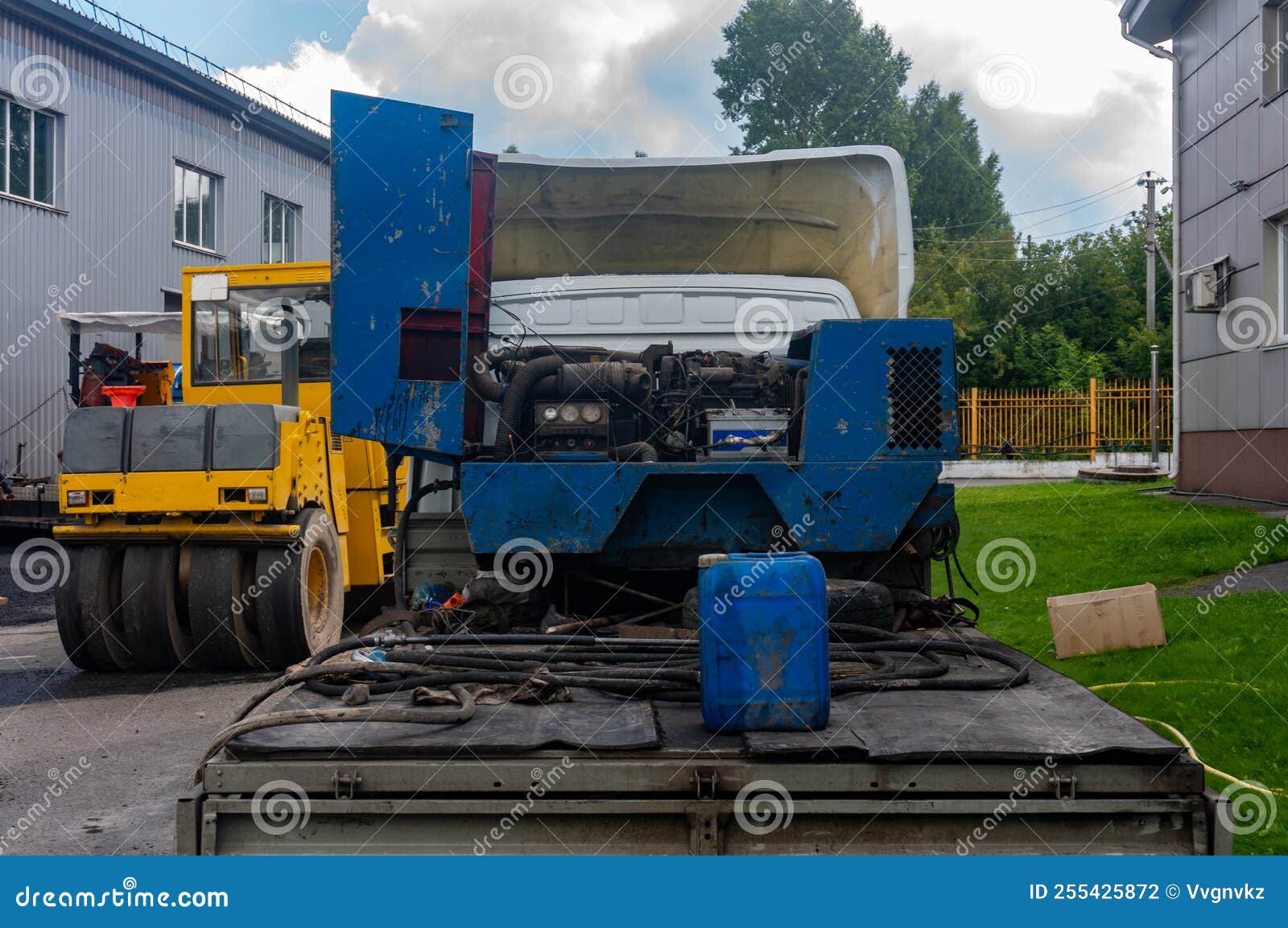 Road Construction Equipment during Operation Stock Photo Image of
