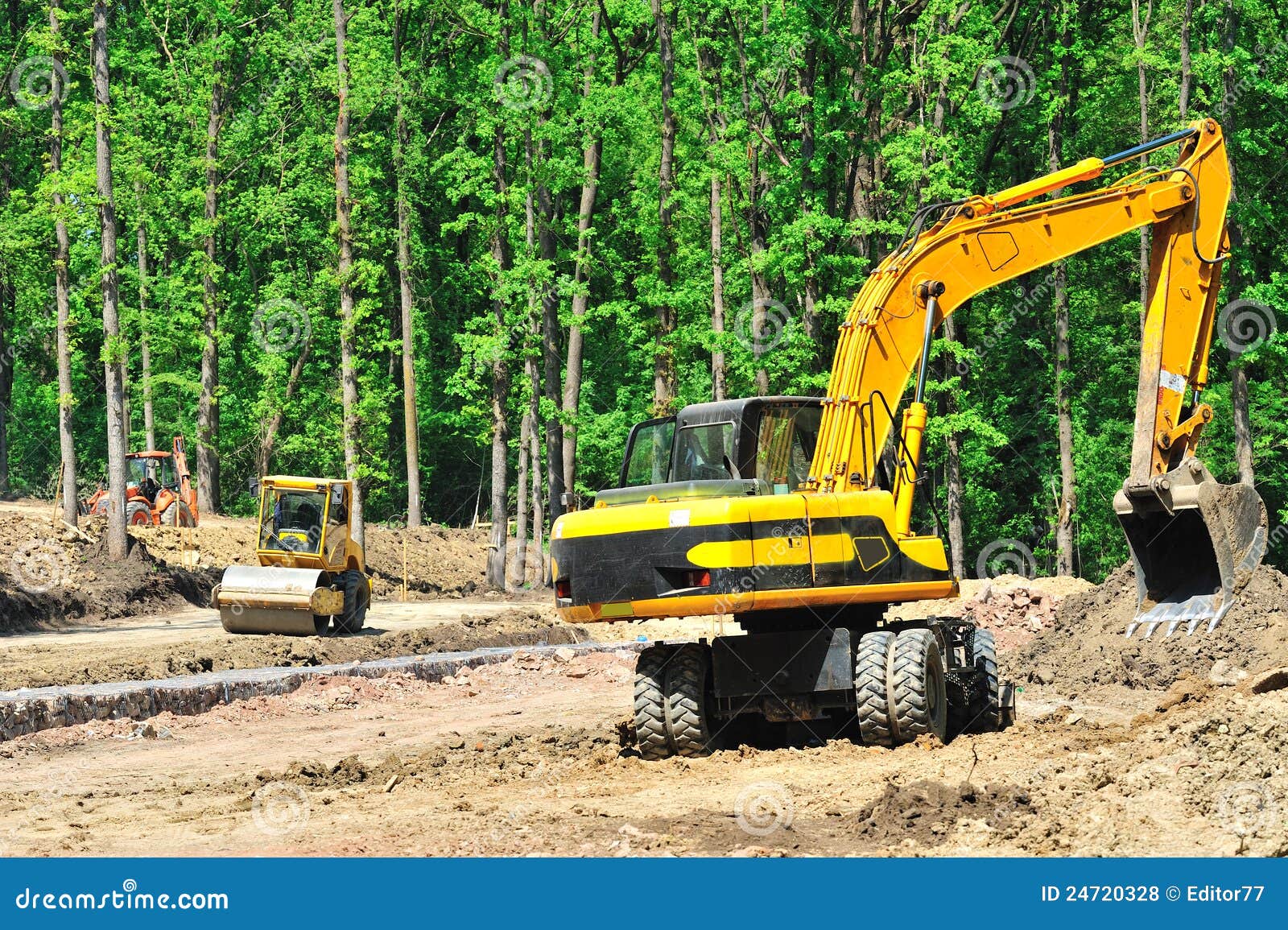 Road Construction. Machinery Tools On Site Stock Photo Image 24720328