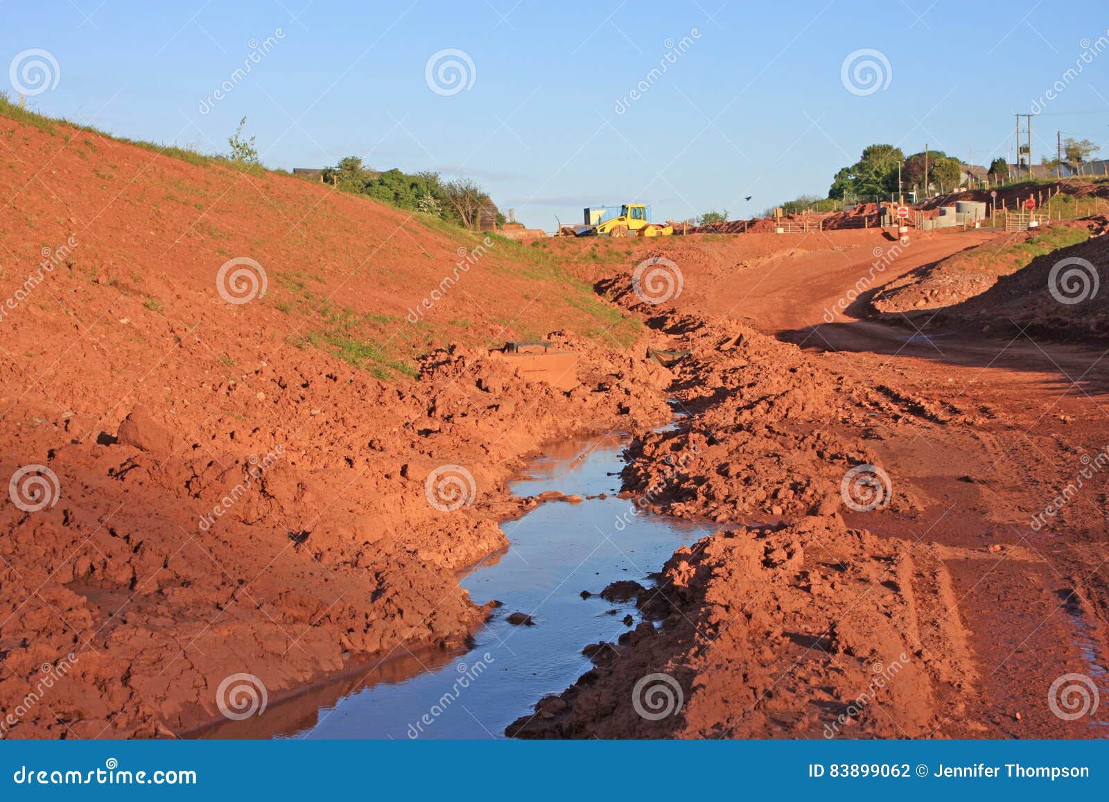 Road construction site stock photo. Image of site, bank 83899062