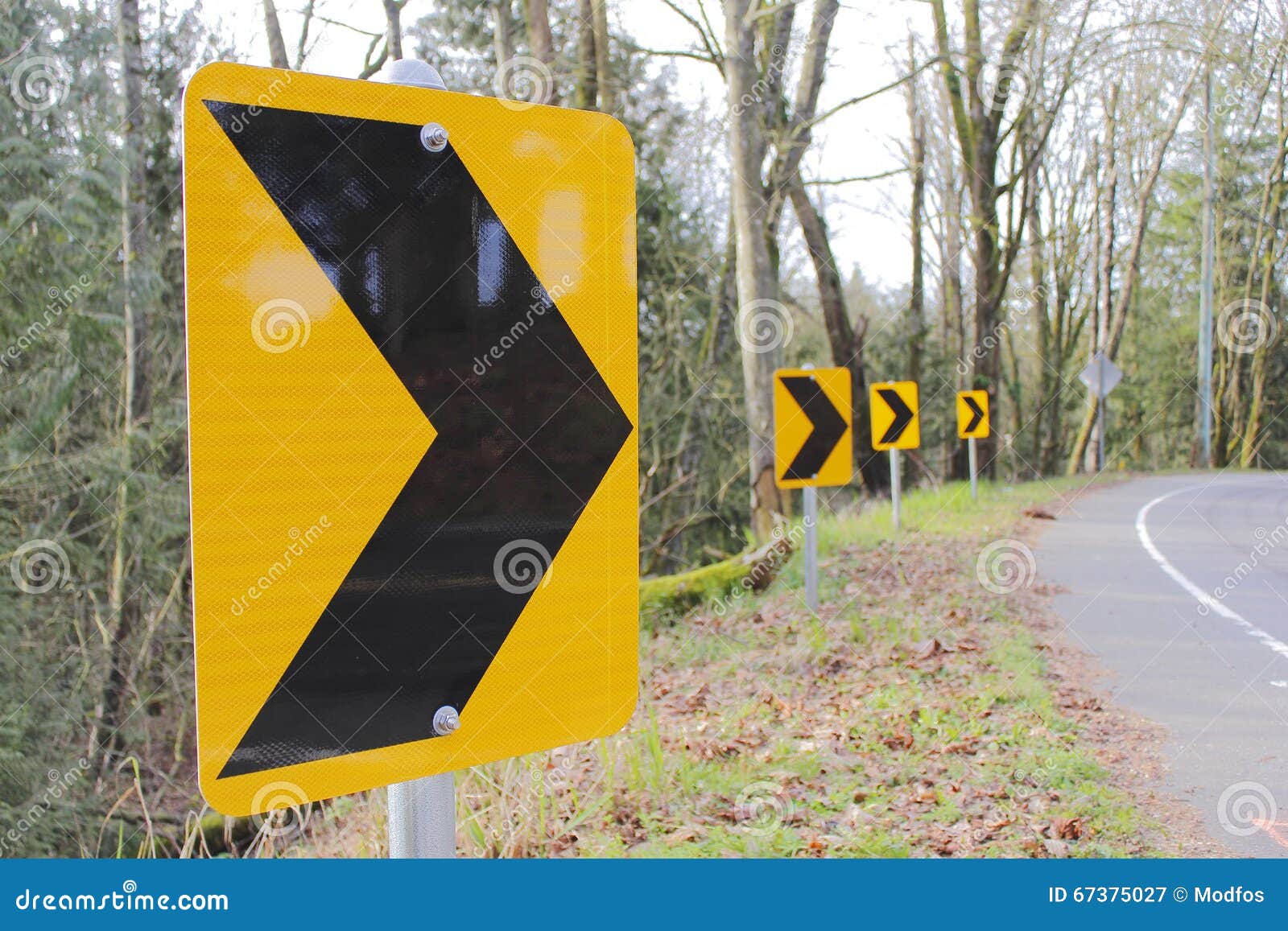 Road Curve Signs Stock Image Image Of Warning Caution 67375027