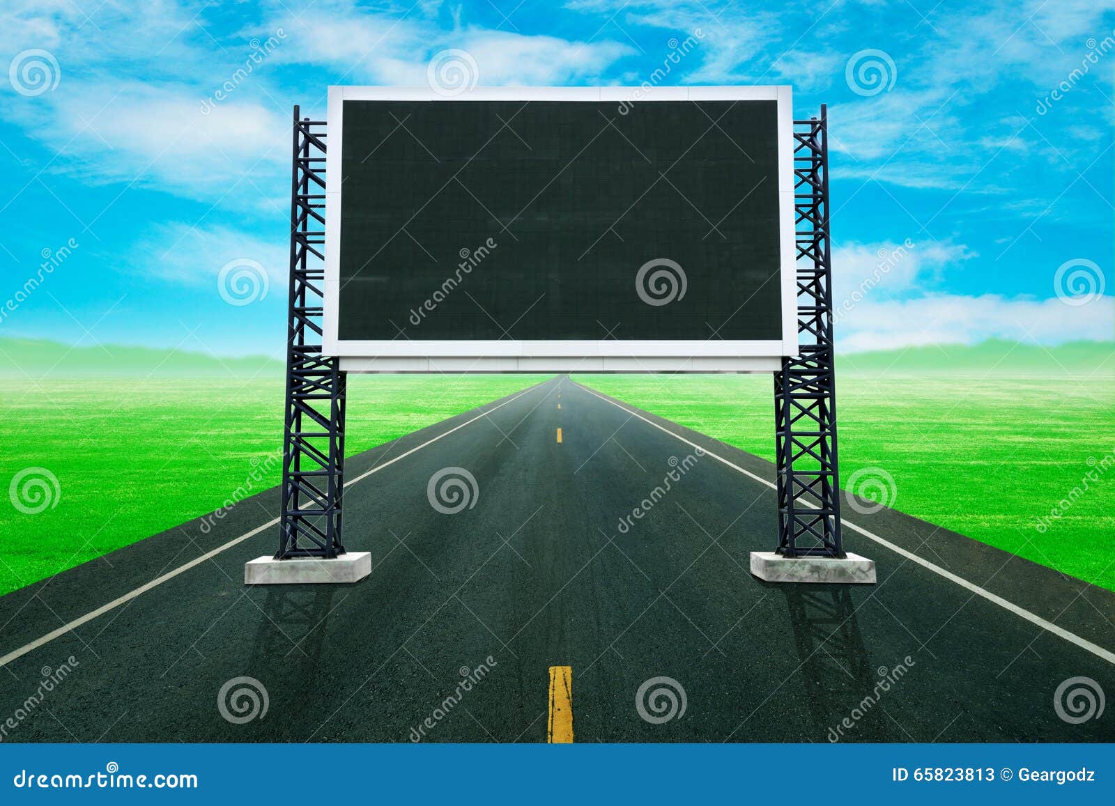 Road with Empty Large Sign Board Stock Image Image of sign, empty