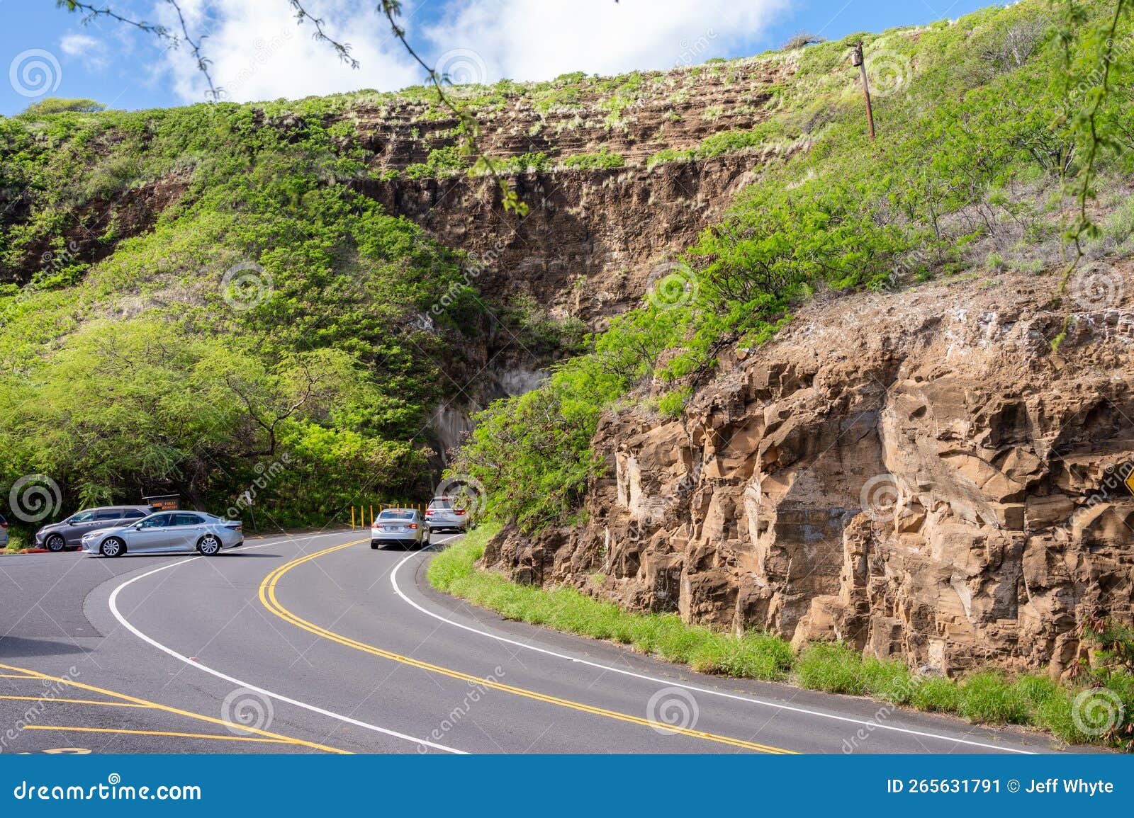 Road Entering the Diamond Head State Monument Stock Image Image of