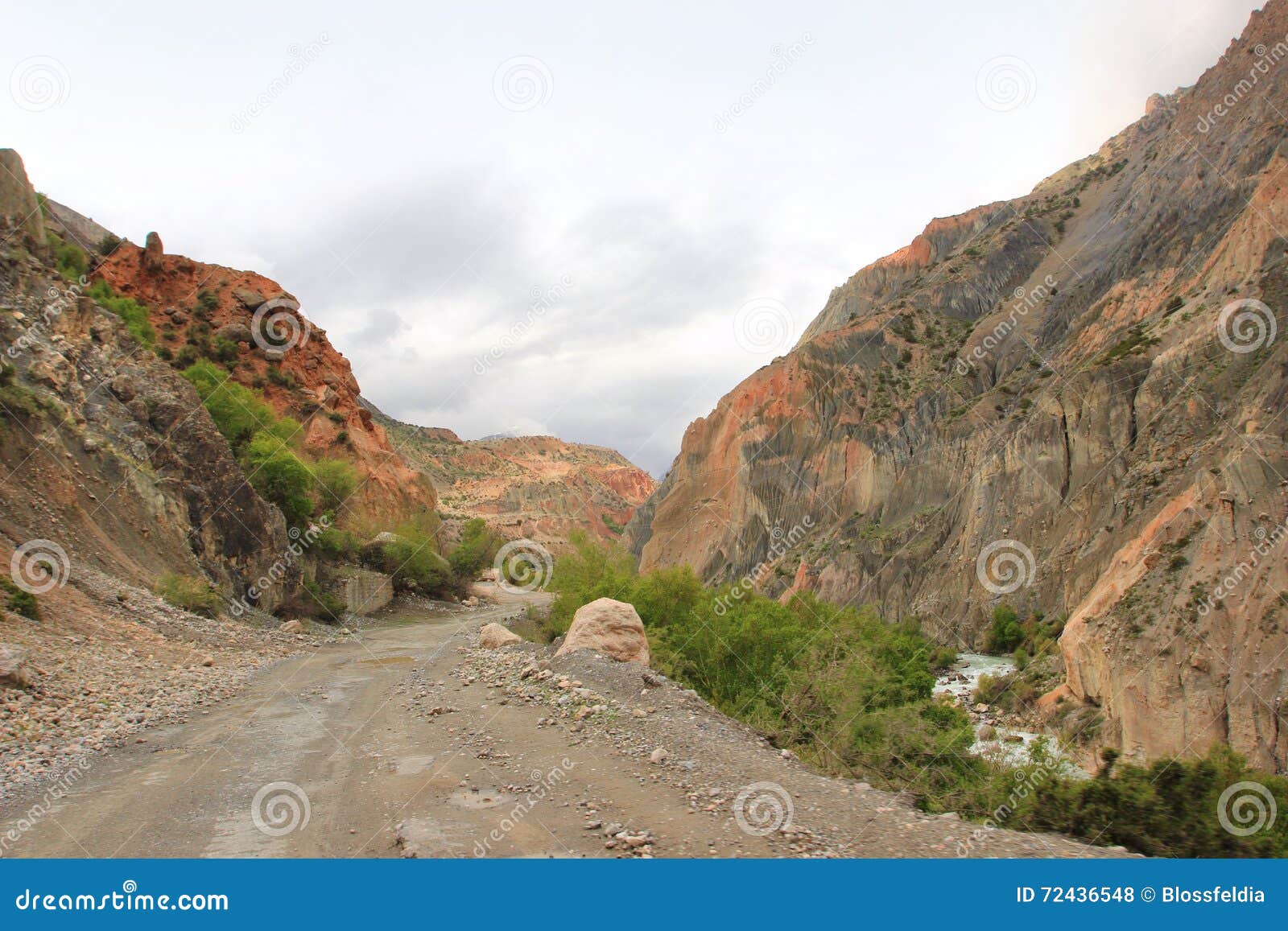 the road in fann mountains, tajikistan