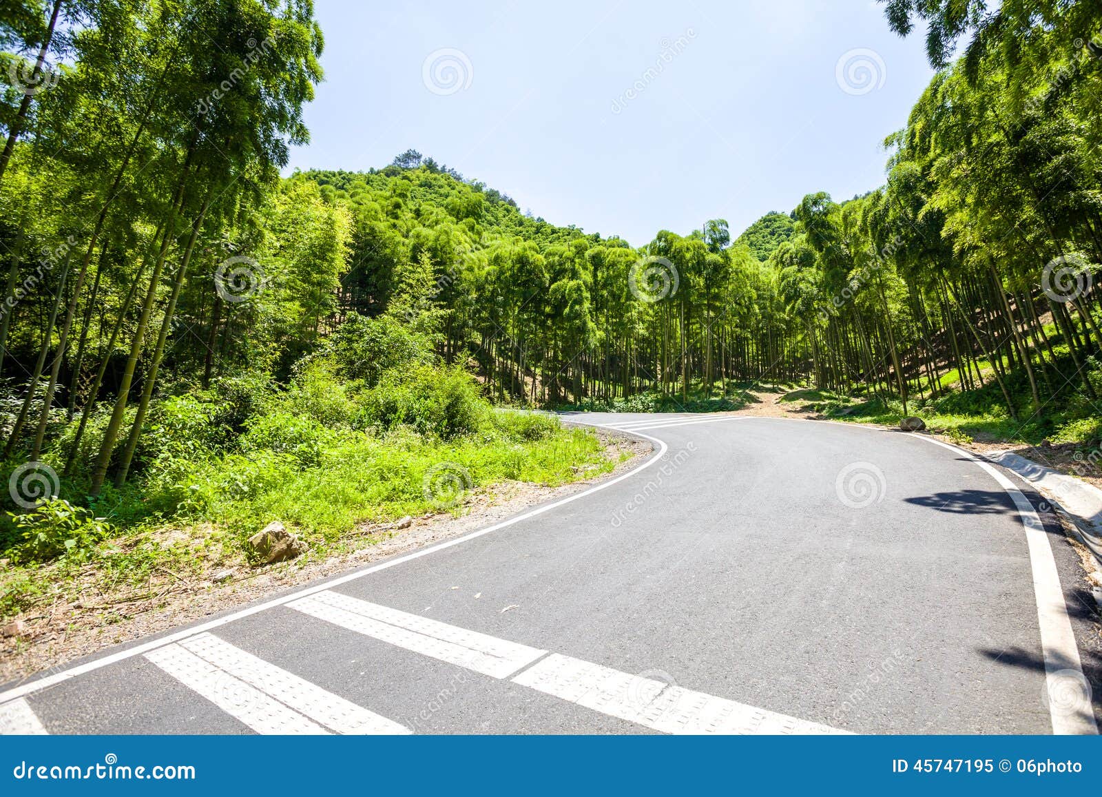 Road through the Green Mountain Stock Image Image of china, bright