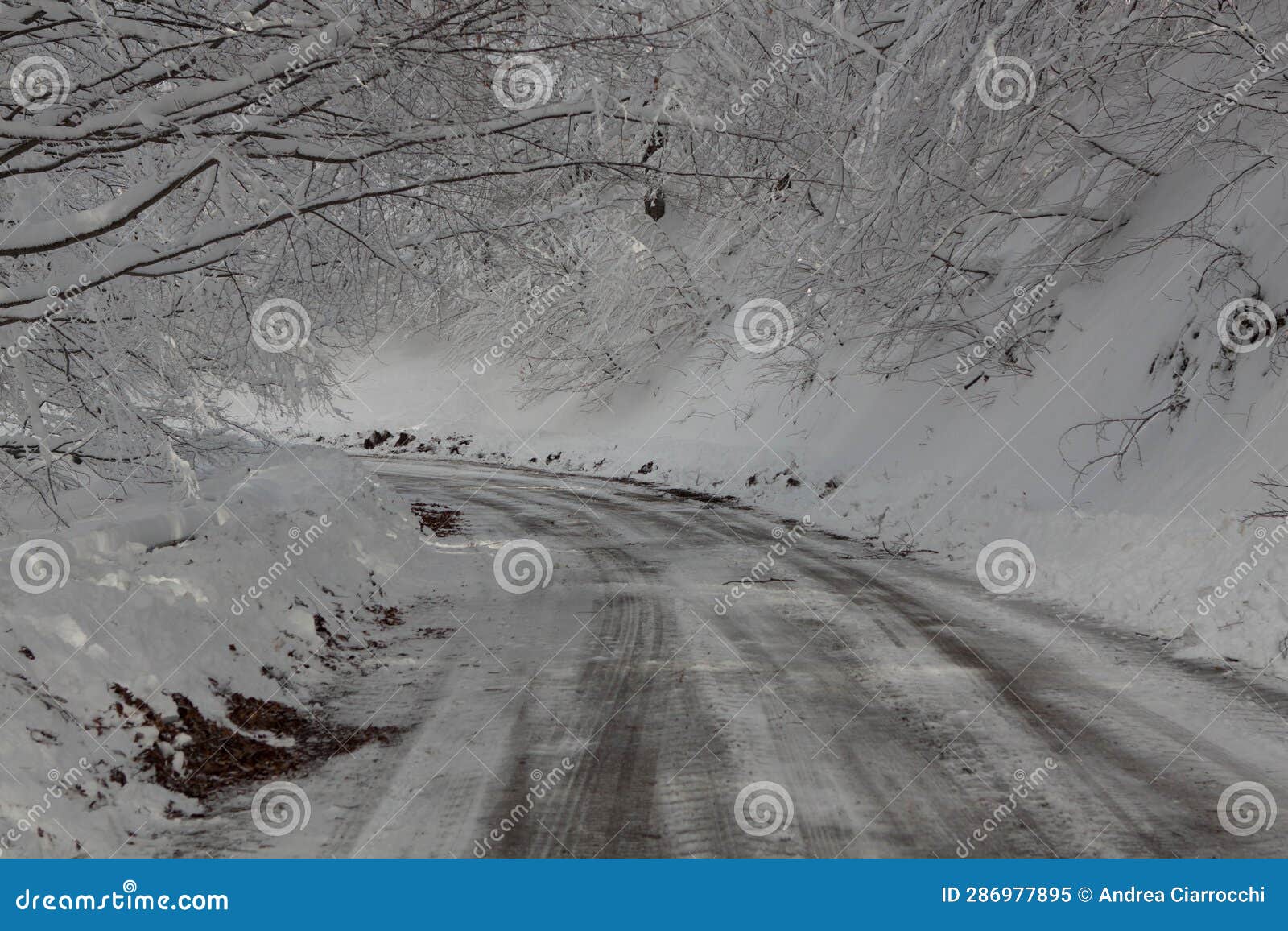 Road with ice stock image. Image of sides, weather, slope 286977895