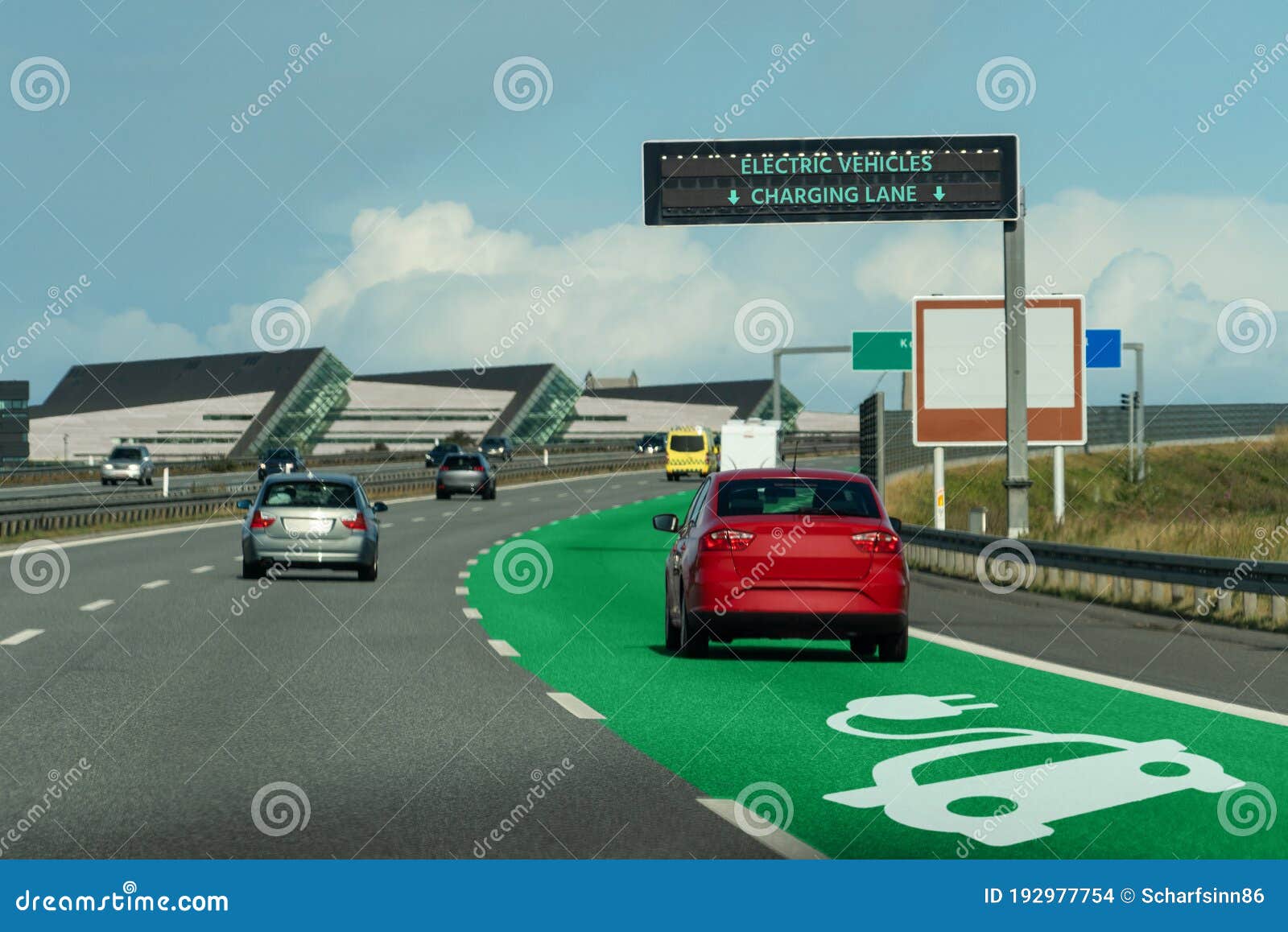 road with lane for wireless charging