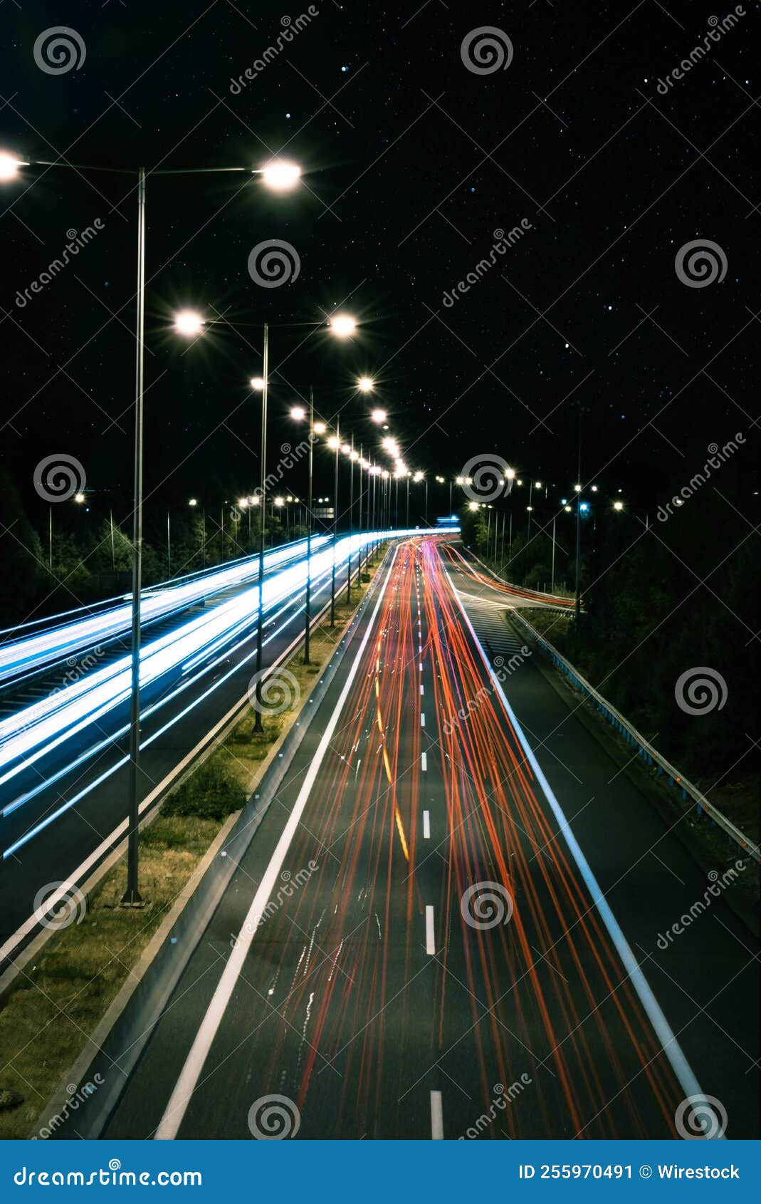 Road with Lights at Night in Arkitsa Stock Image Image of modern