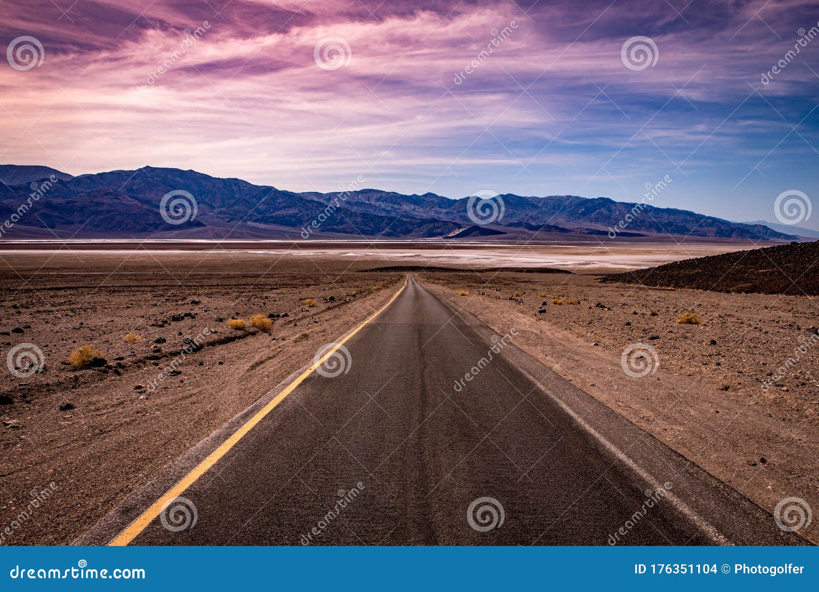 Road Lines in Death Valley, California, Usa Stock Photo - Image of ...