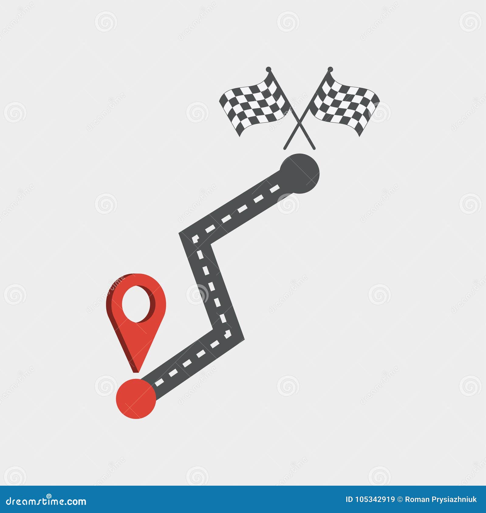 Download Road And Location Icon. Path With Mapping Pin, Navigation ...