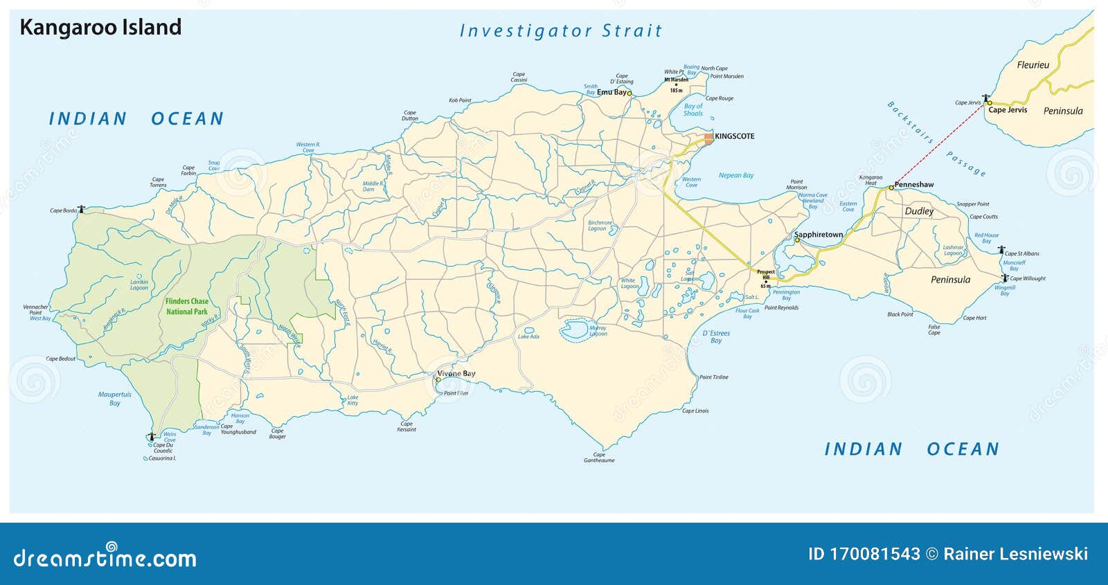 Road Map Australian Island Kangaroo 170081543 