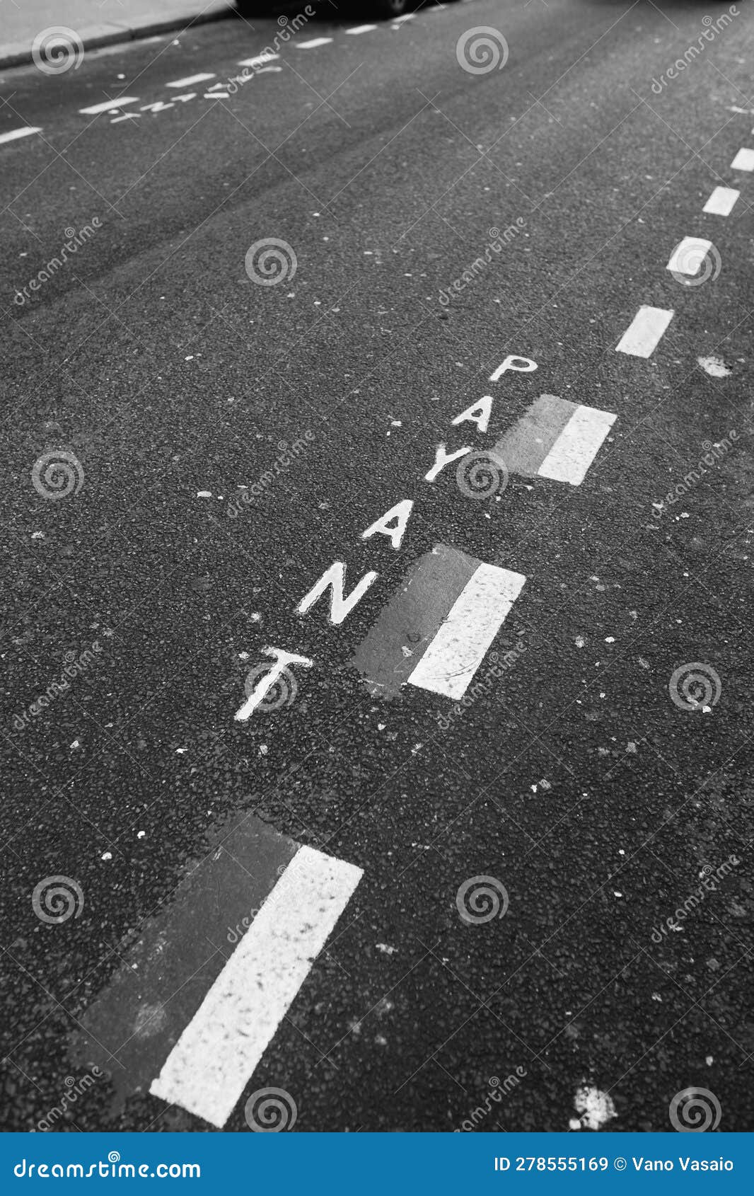Road Markings with White Paint on Asphalt Stock Image Image of