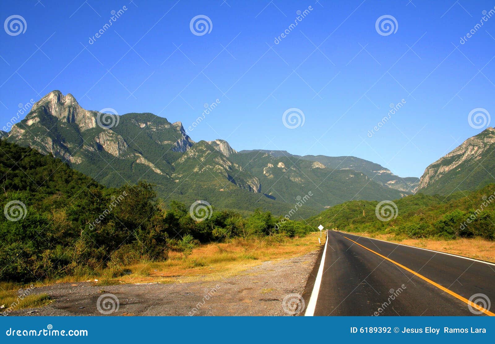 road and mountains in nuevo leon, mexico i