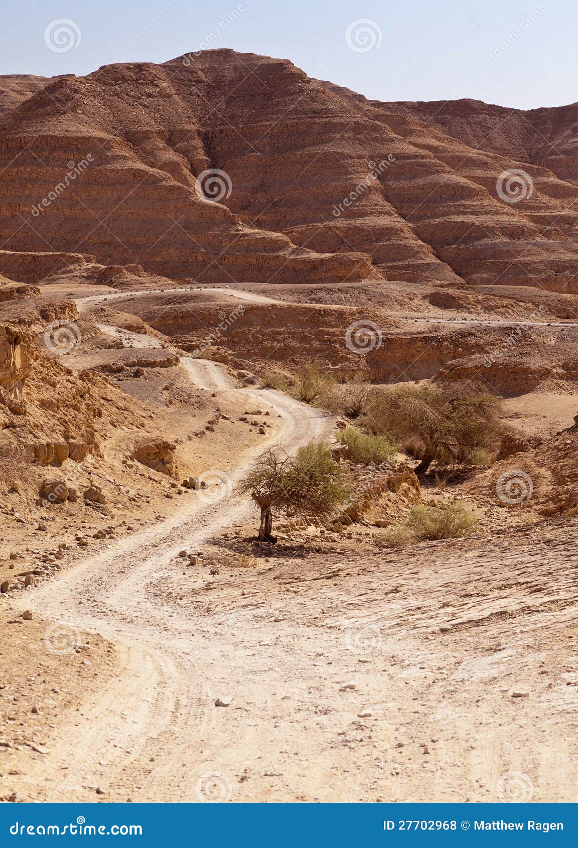 road through negev desert hills