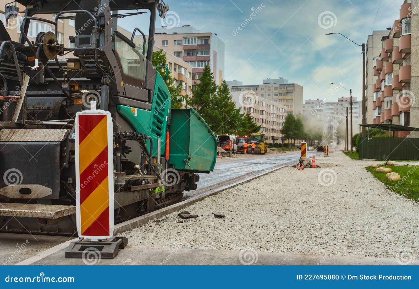 Road paving machine stock photo. Image of renewal, paver 227695080