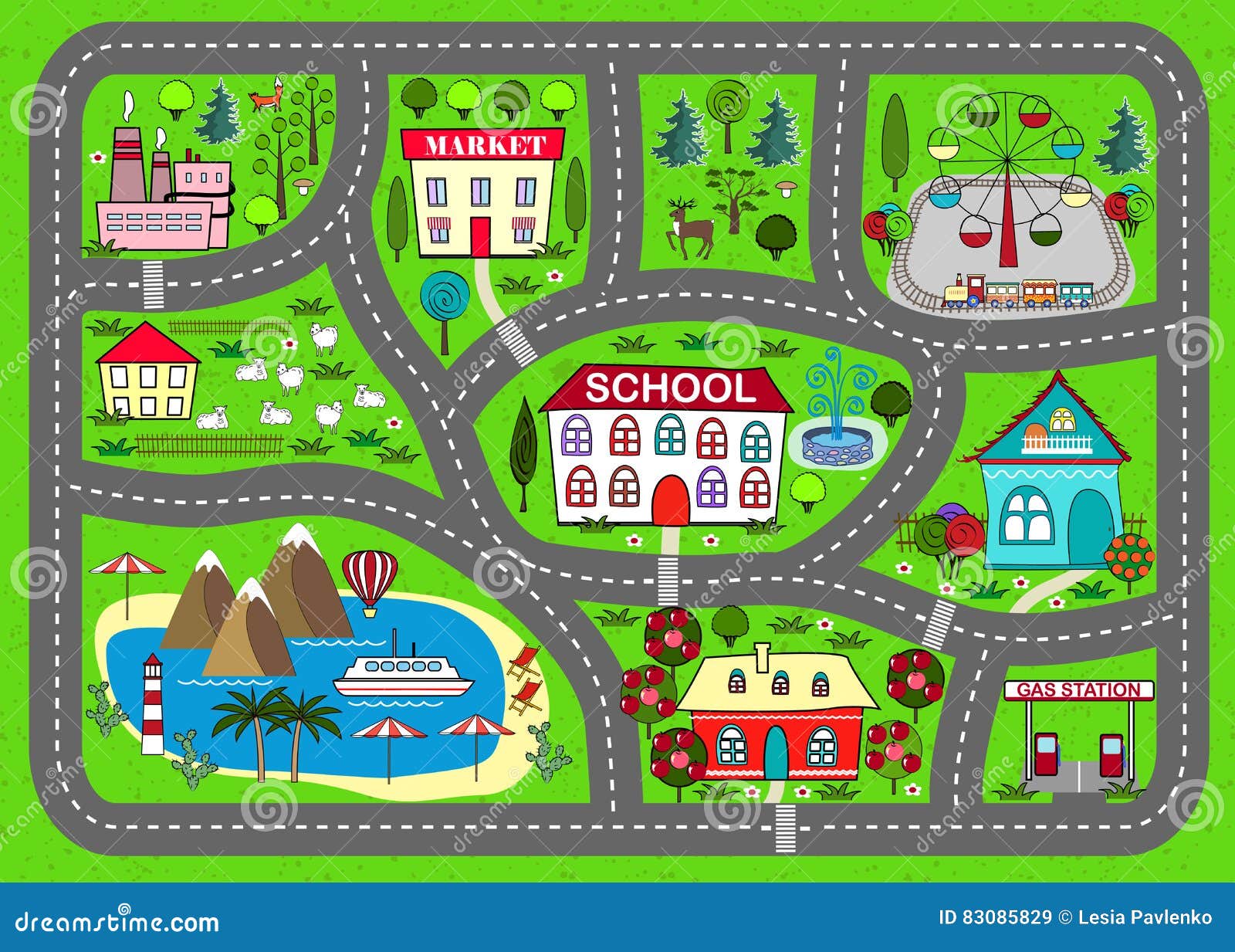 road play mat for children activity and entertainment