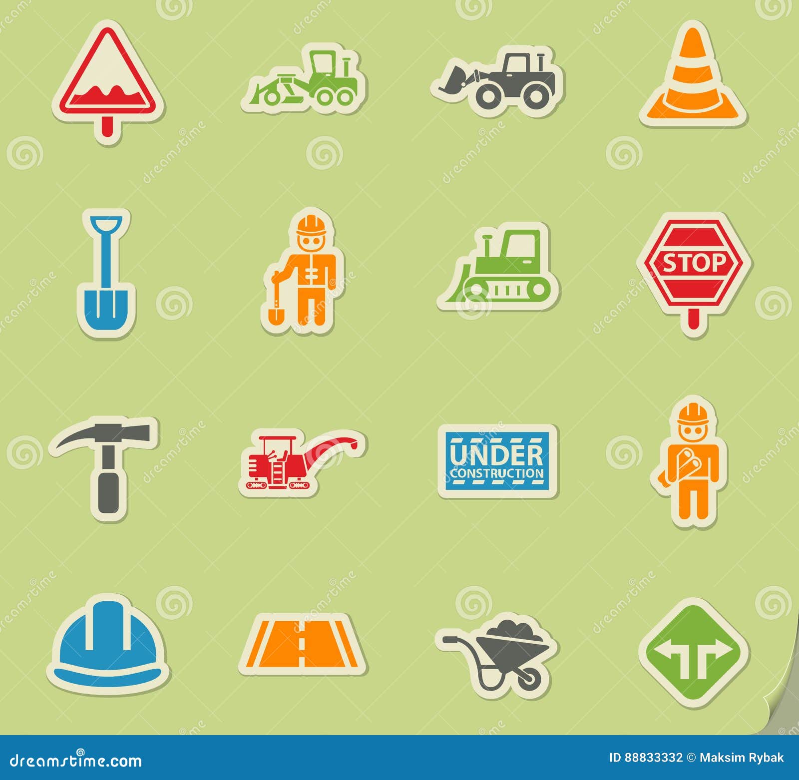 Road repairs icon set stock illustration. Illustration of turn - 88833332