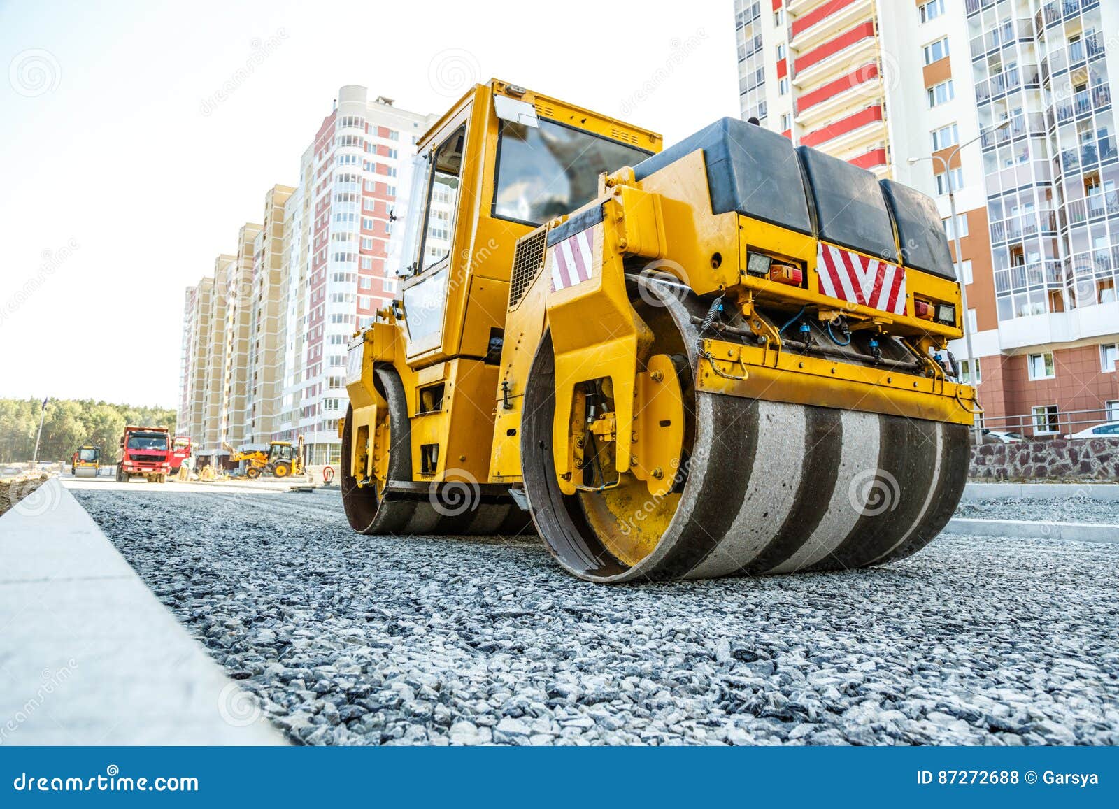 Road roller stock photo. Image of pneumatic, maintenance 87272688