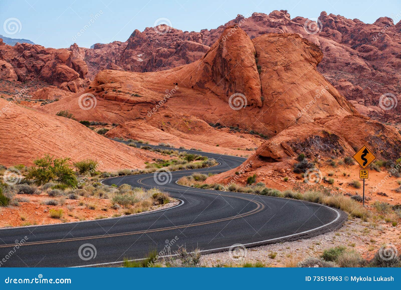 a road runs through it in the valley of fire state park, nevada, usa