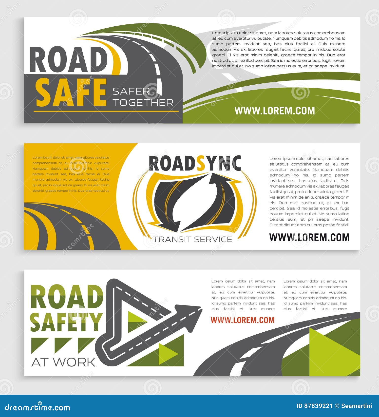 Road Safety And Transit Service Banner Template Stock Vector Illustration Of Outdoor Layout 87839221
