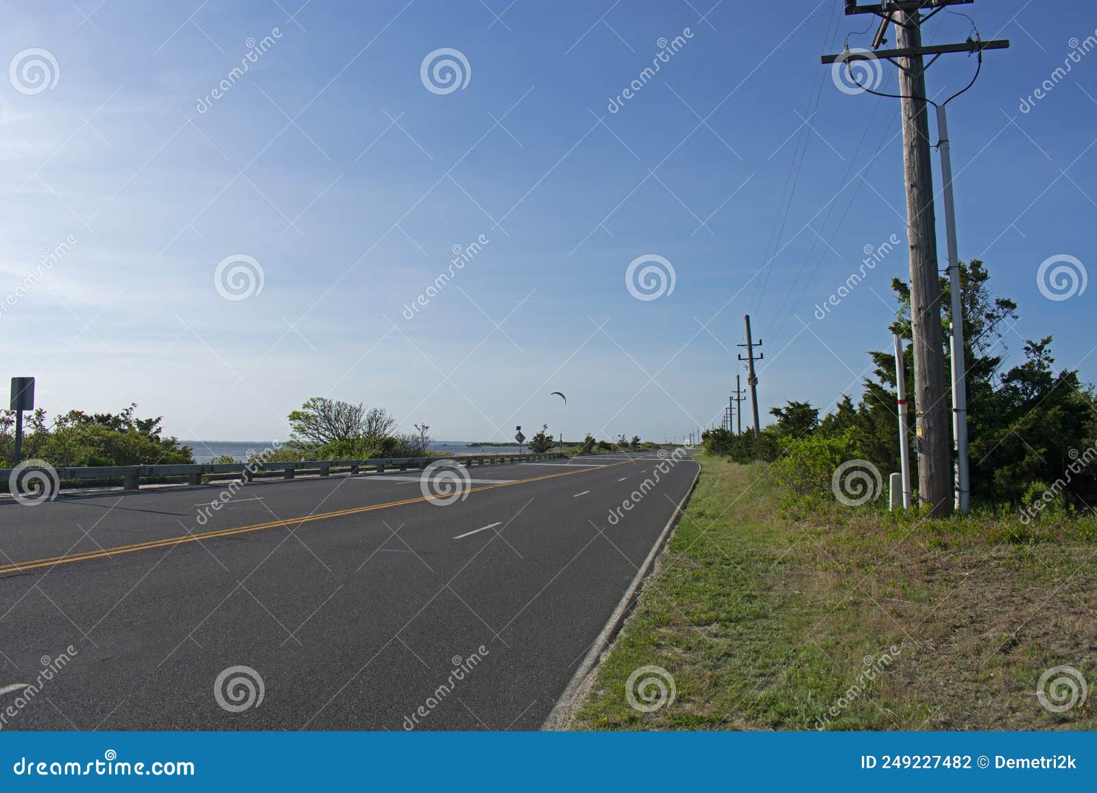 Road at Sandy Hook Beach Area 01 Stock Photo Image of green, empty