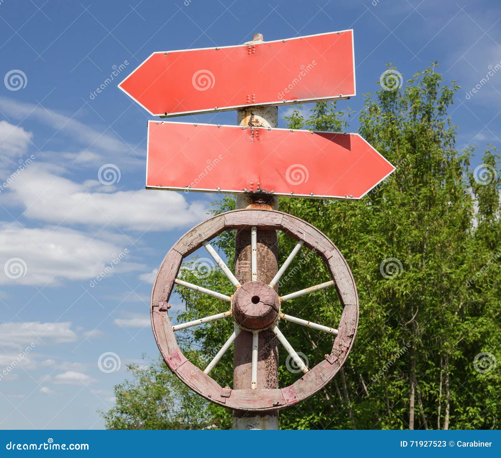 Road Sign with Cartwheel on a Pole Stock Image Image of panel
