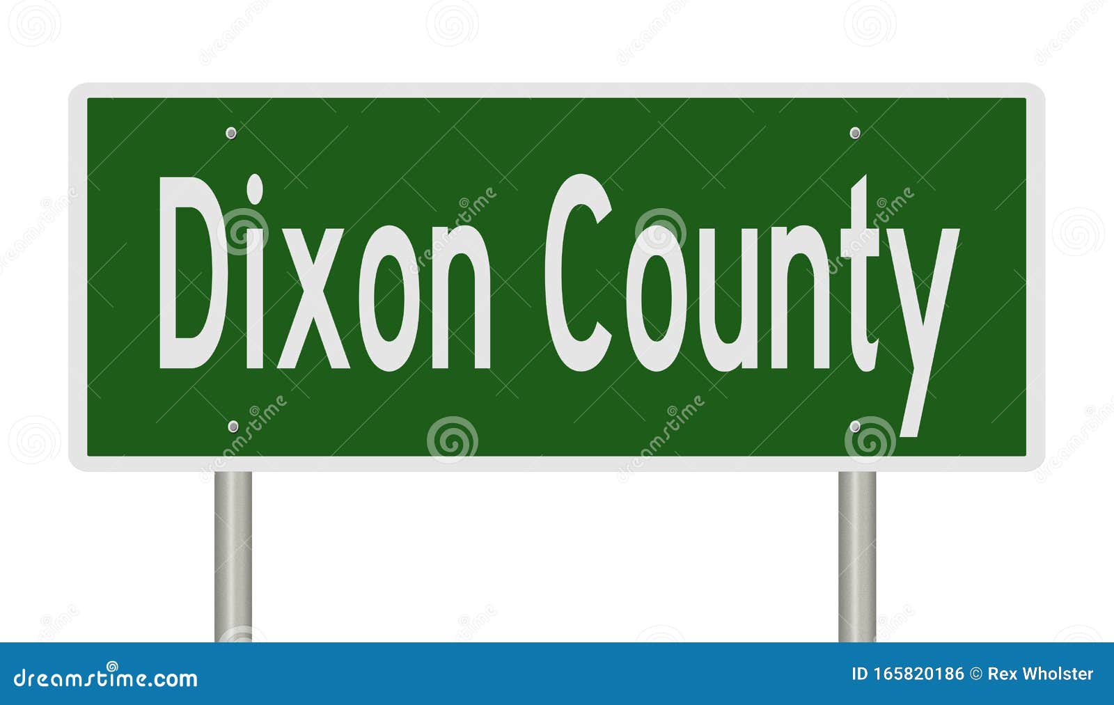 Road sign for Dixon County stock illustration. Illustration of