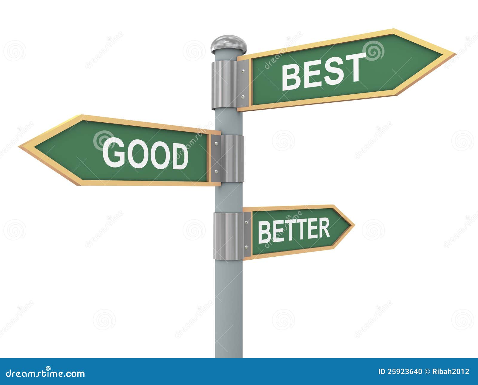 Road sign good better best stock illustration. Illustration of message